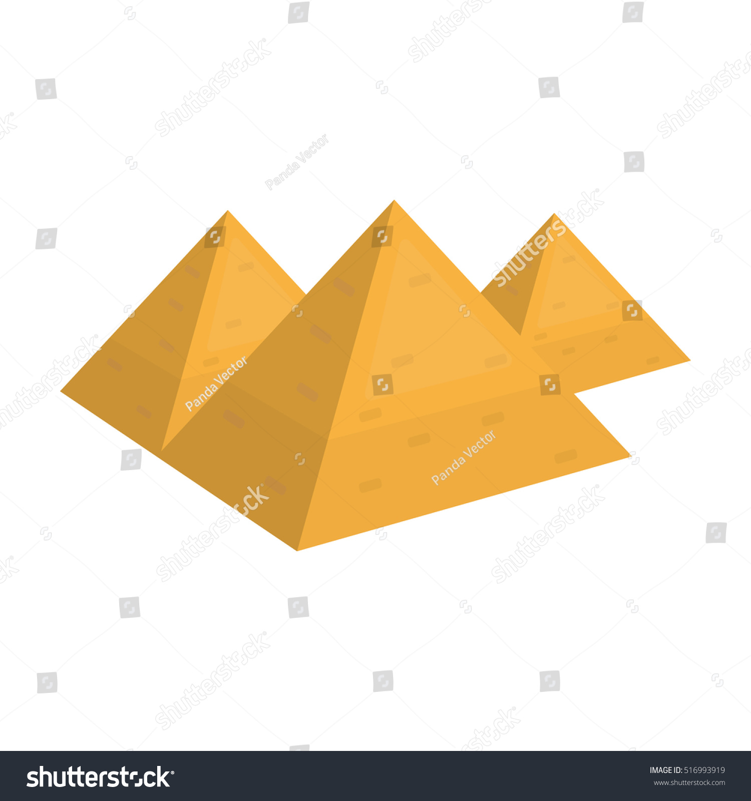 Egyptian Pyramids Icon Cartoon Style Isolated Stock Vector (Royalty ...