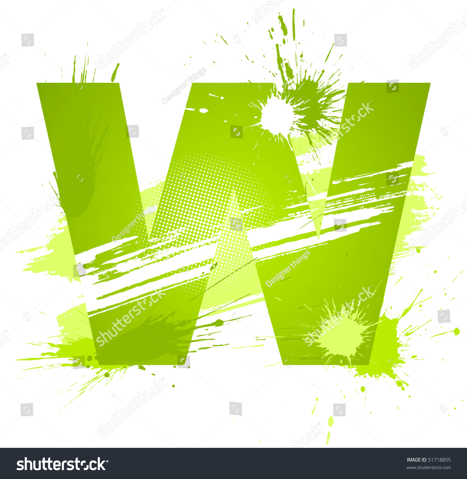 Green Abstract Paint Splashes Font Letter Stock Vector (Royalty Free ...