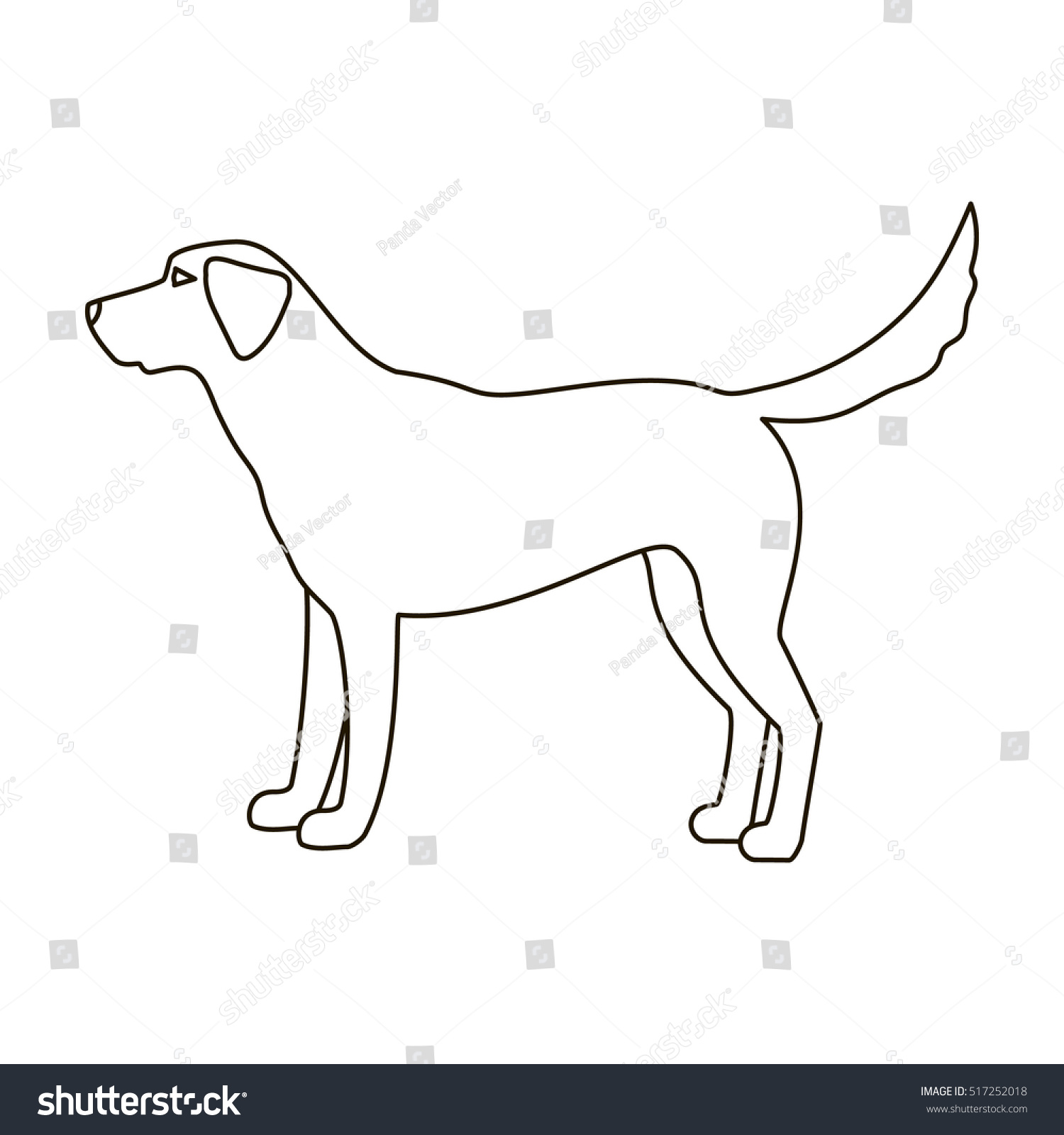 Labrador Icon Outline Style Isolated On Stock Vector (Royalty Free ...