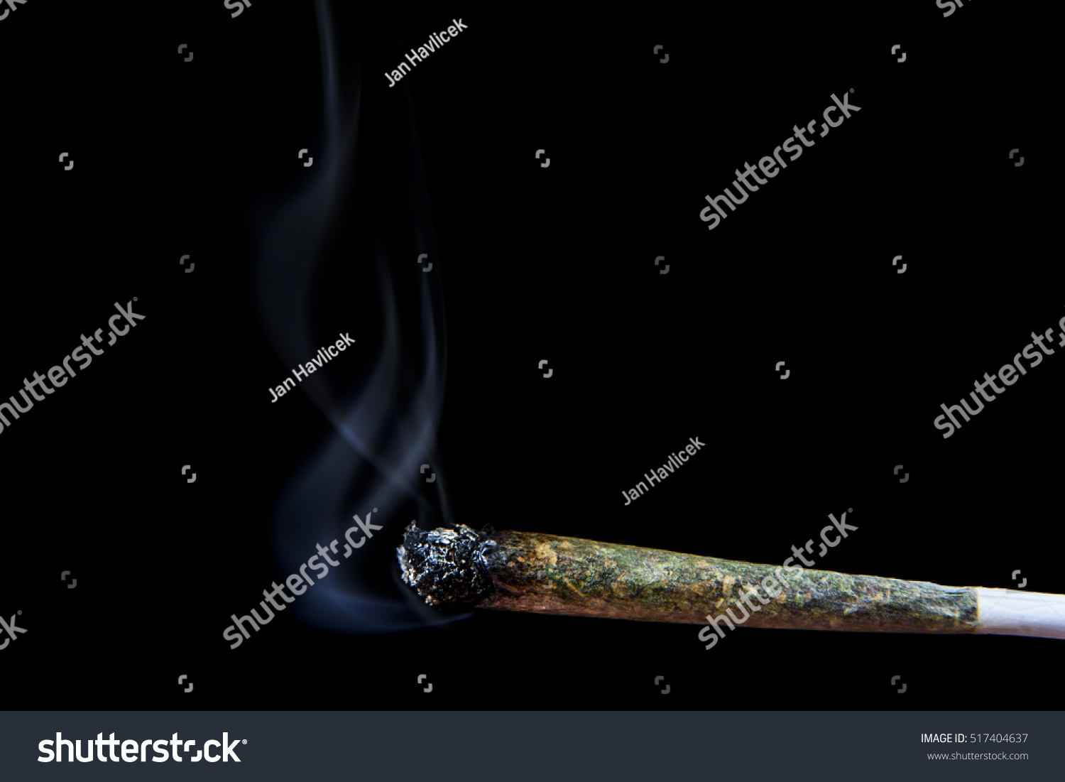 Marijuana Joint Smoke On Black Background Stock Photo 517404637 ...