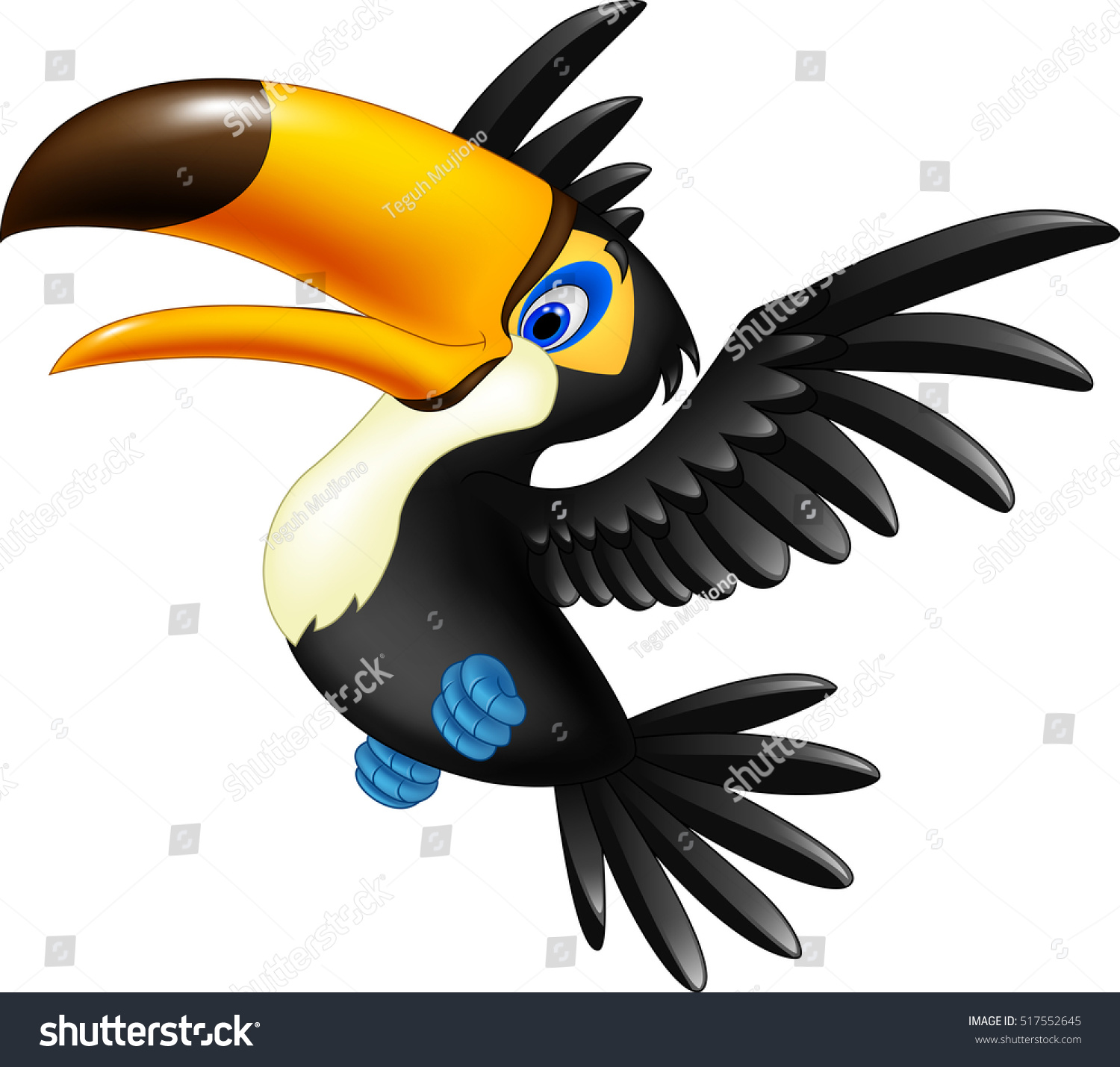 Happy Toucan Flying Stock Vector (Royalty Free) 517552645 | Shutterstock