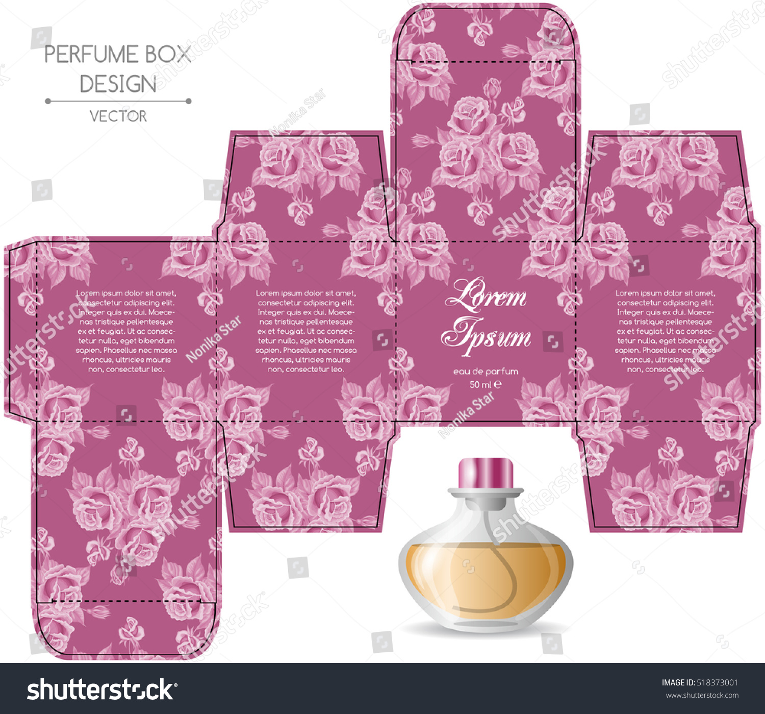 Perfume Box Design Die Cut Vector Stock Vector (Royalty Free) 518373001 ...