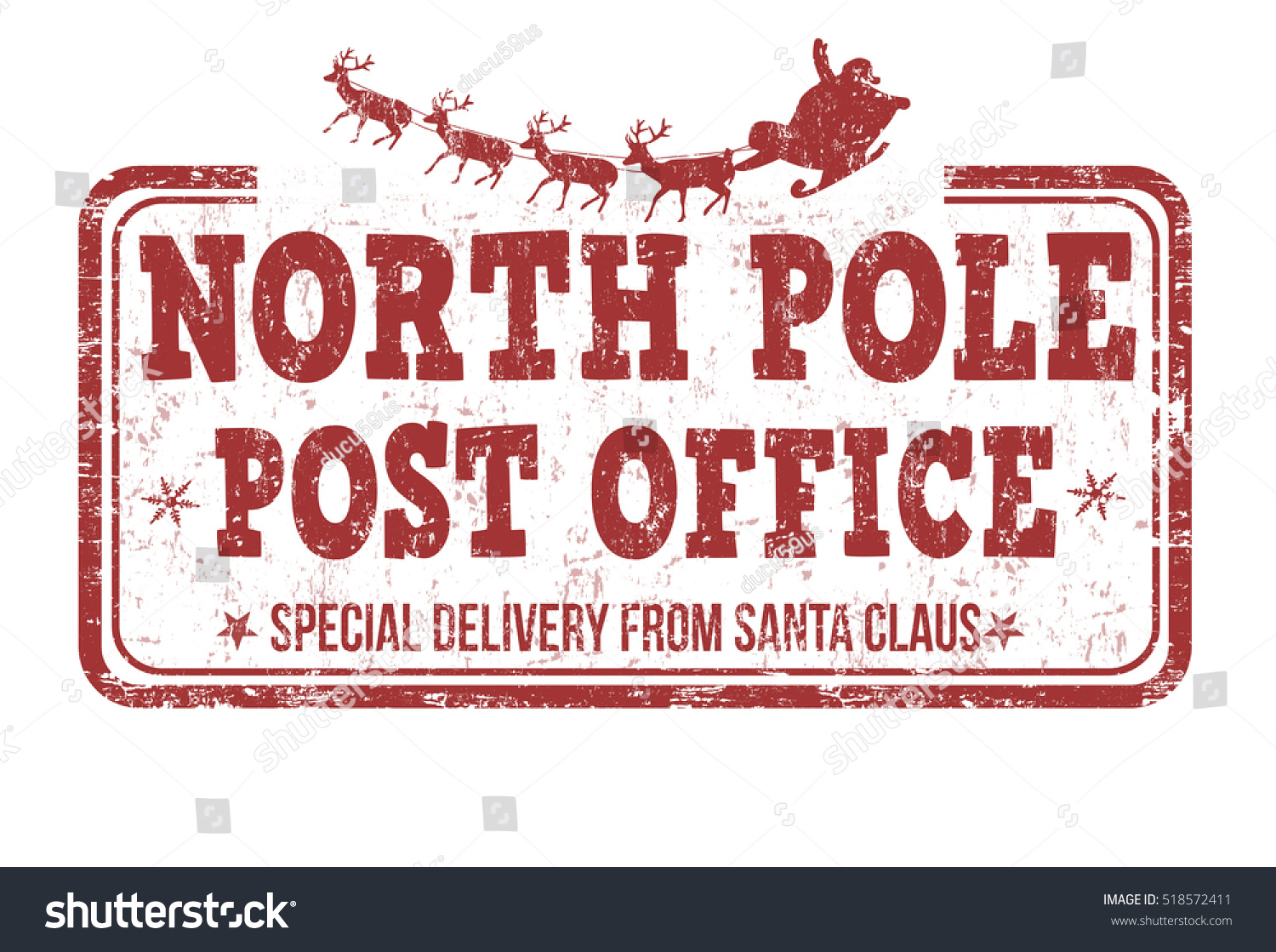 North Pole Post Office Grunge Rubber Stock Vector (Royalty Free) 518572411 ...