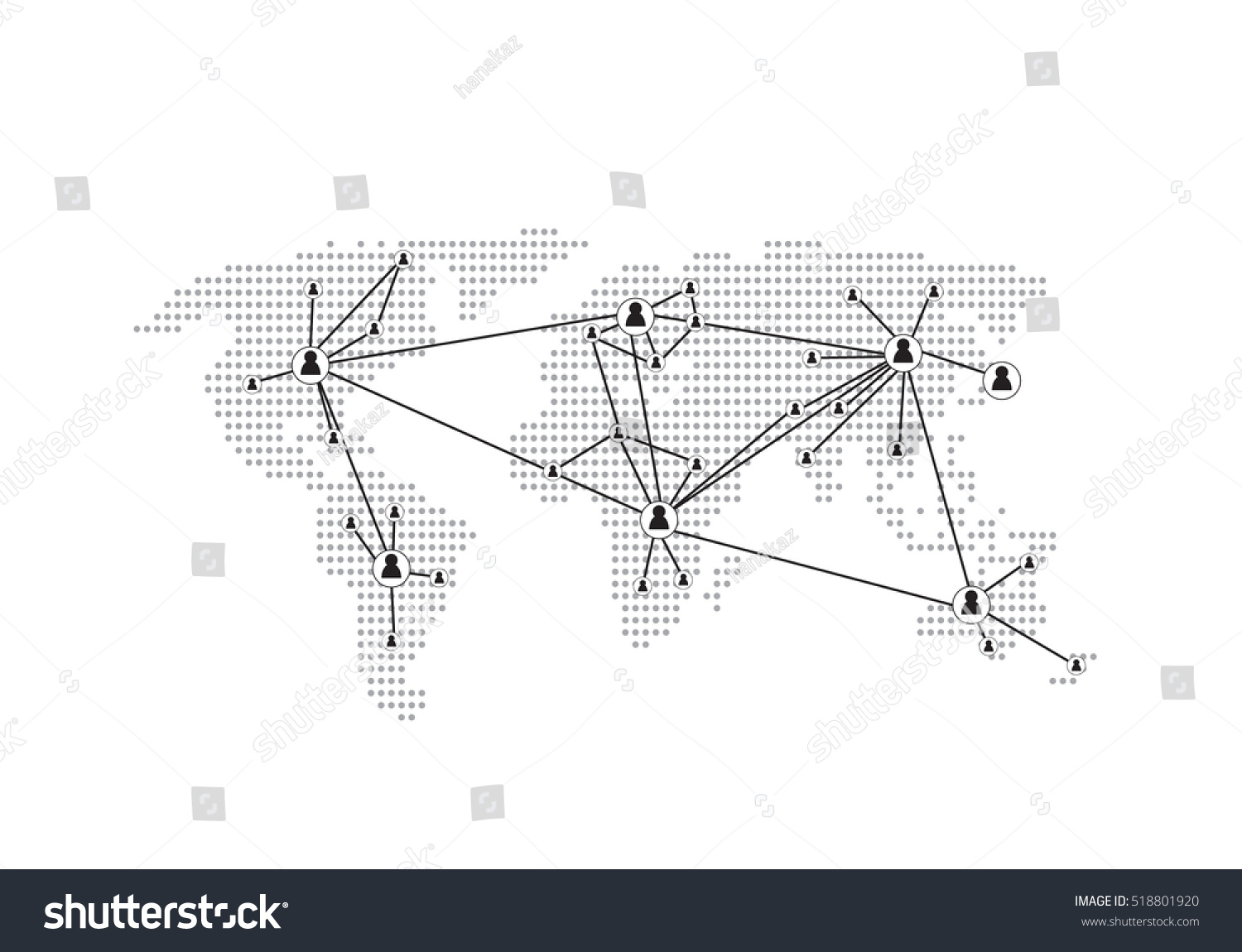 World Map Connection Vector Illustration Network Stock Vector (Royalty ...