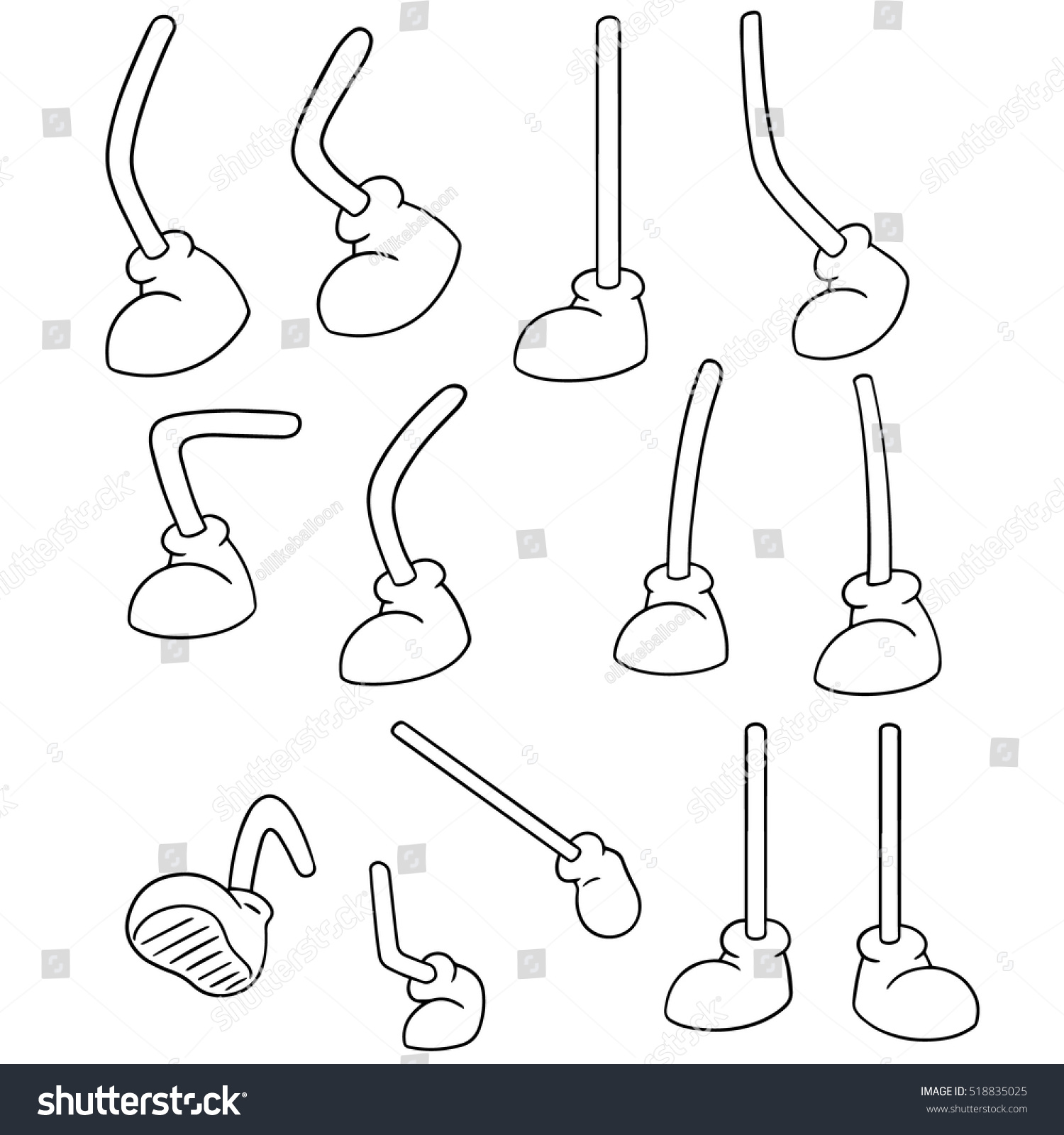 Vector Set Cartoon Leg Stock Vector (Royalty Free) 518835025 | Shutterstock