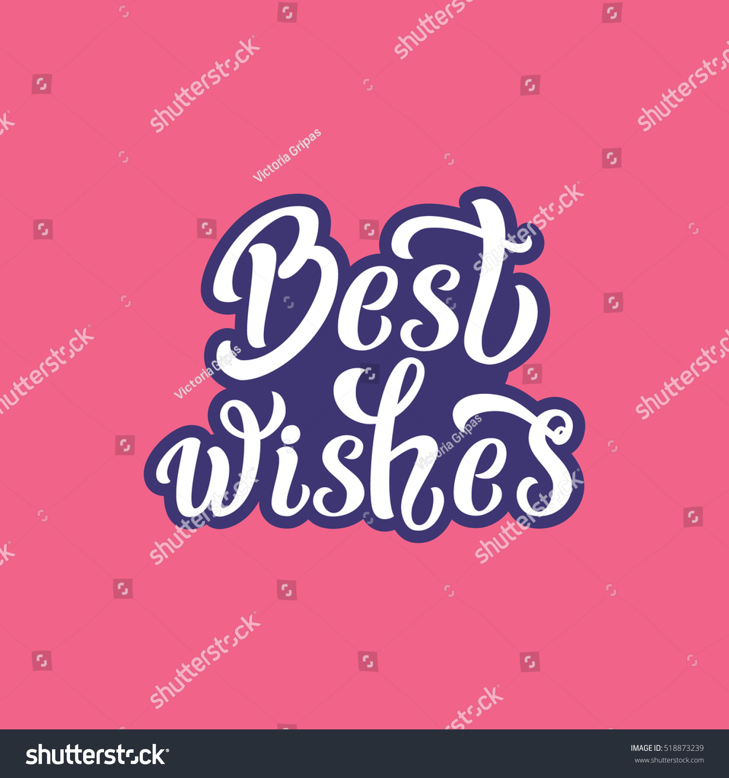 Best Wishes Hand Lettering Typography Template: стоковая векторная ...