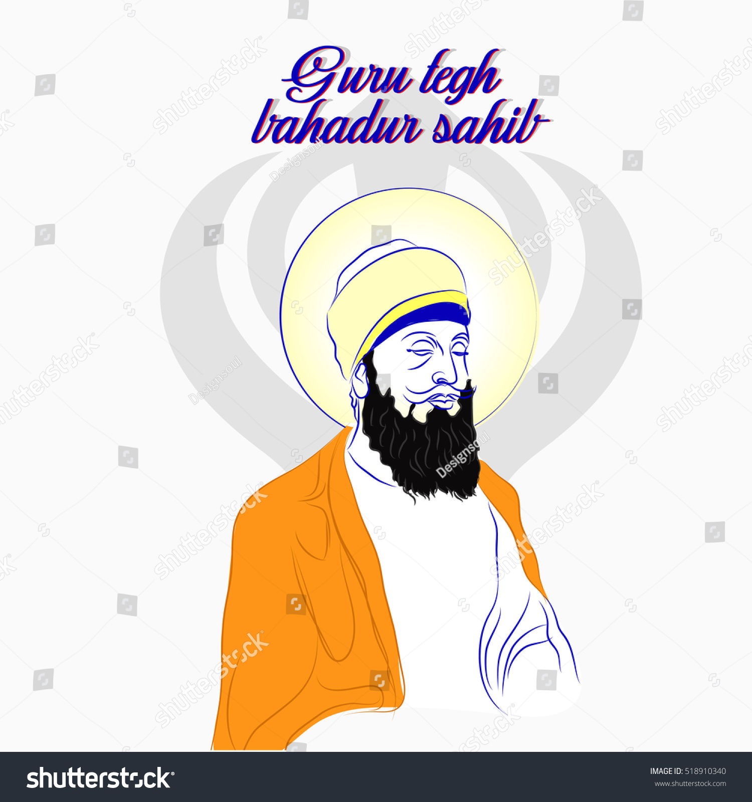 Guru Teg Bahadur Sahib Stock Vector (Royalty Free) 518910340 | Shutterstock