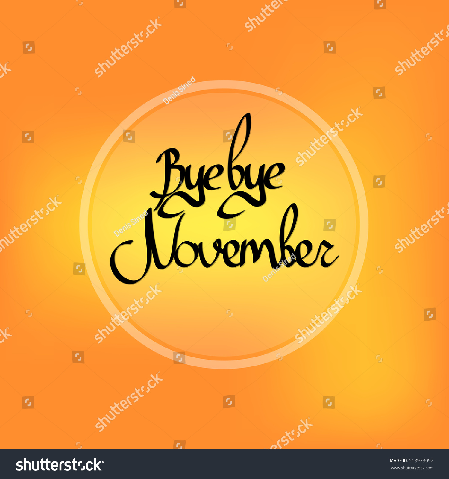 Bye Bye November Blurred Background Calligraphy Stock Vector (Royalty ...