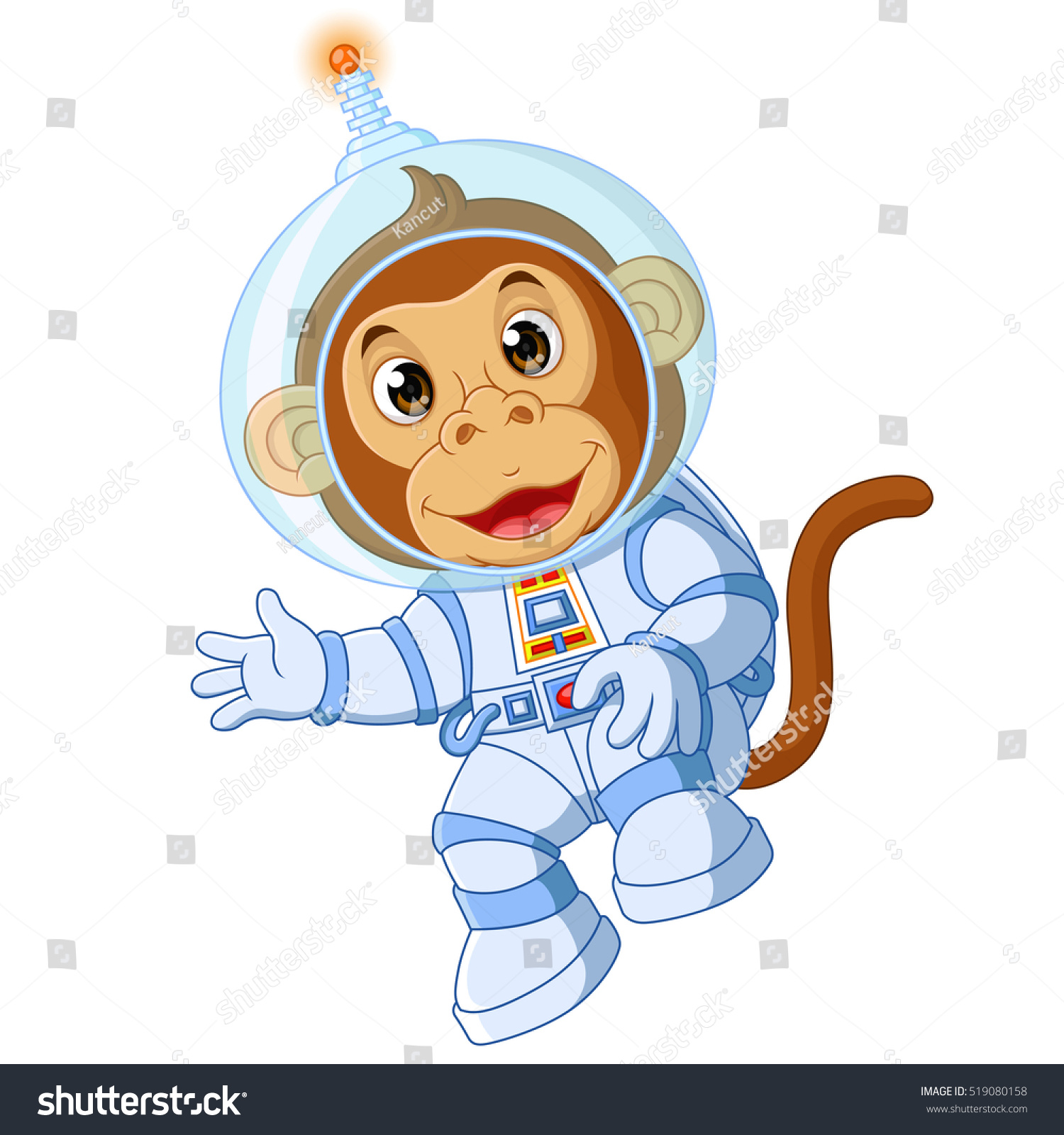 Плакат с космонавтом обезьяной