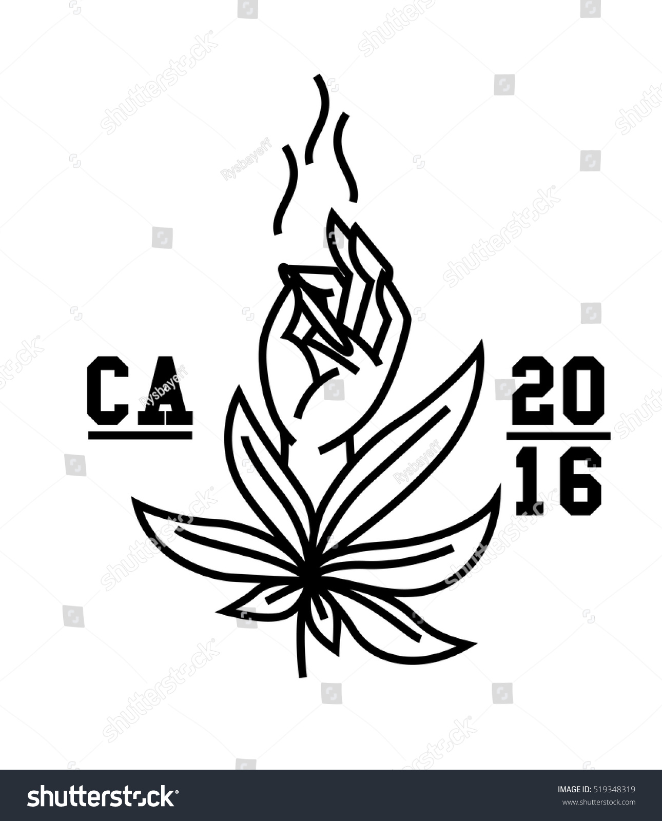 Hand Holding Joint Marijuana Leaf Stock Vector (Royalty Free) 519348319