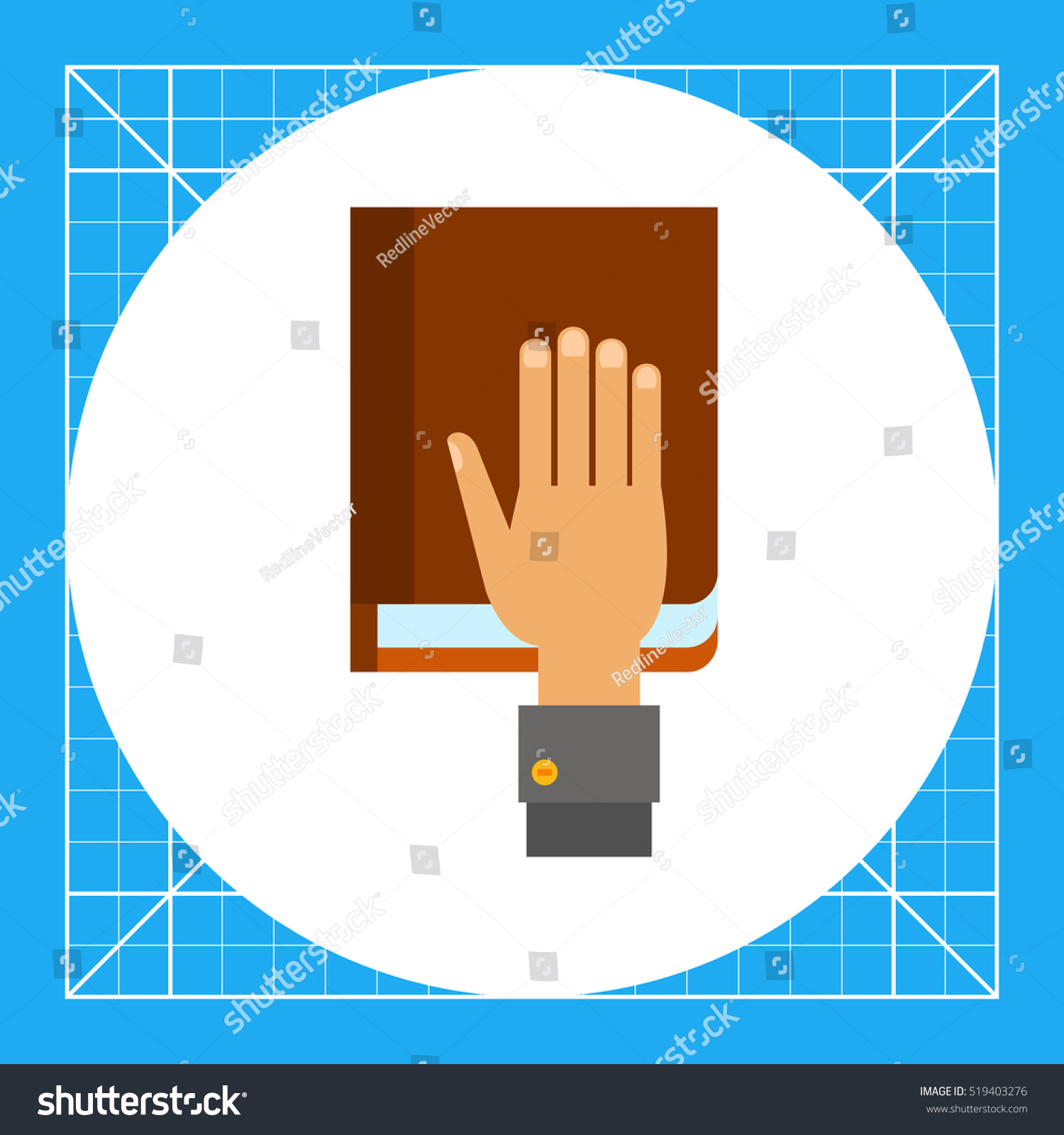 Hand On Constitution Oath Concept Icon Stock Vector Royalty Free