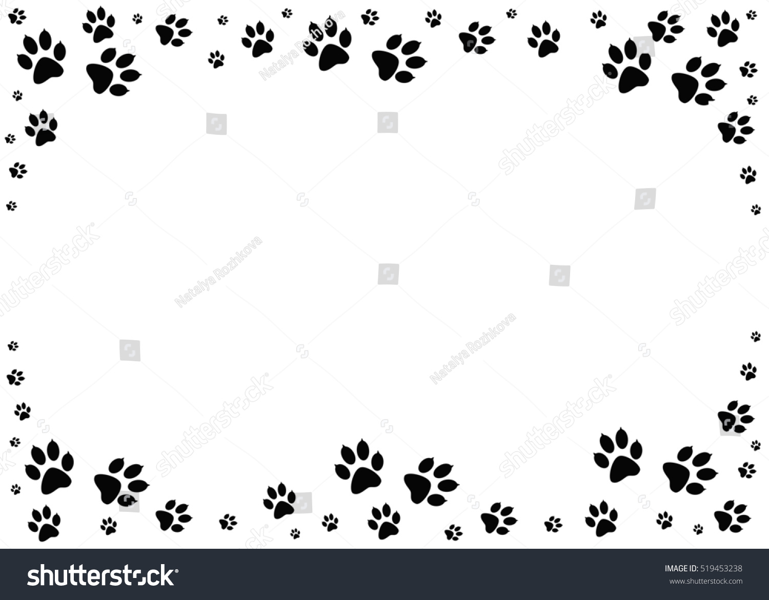 Paw prints animal tracks border steps ilustra es stock 519453238