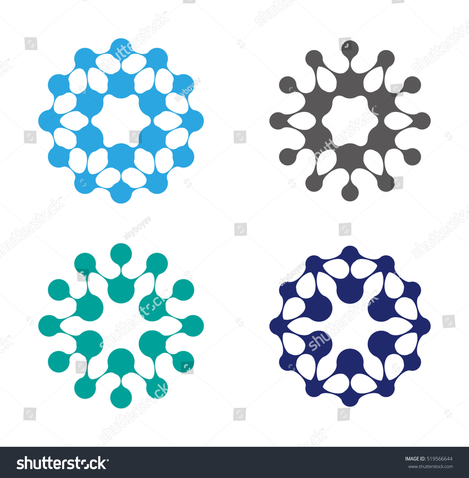 Abstract Water Molecule Vector Logo Template Stock Vector (Royalty Free ...