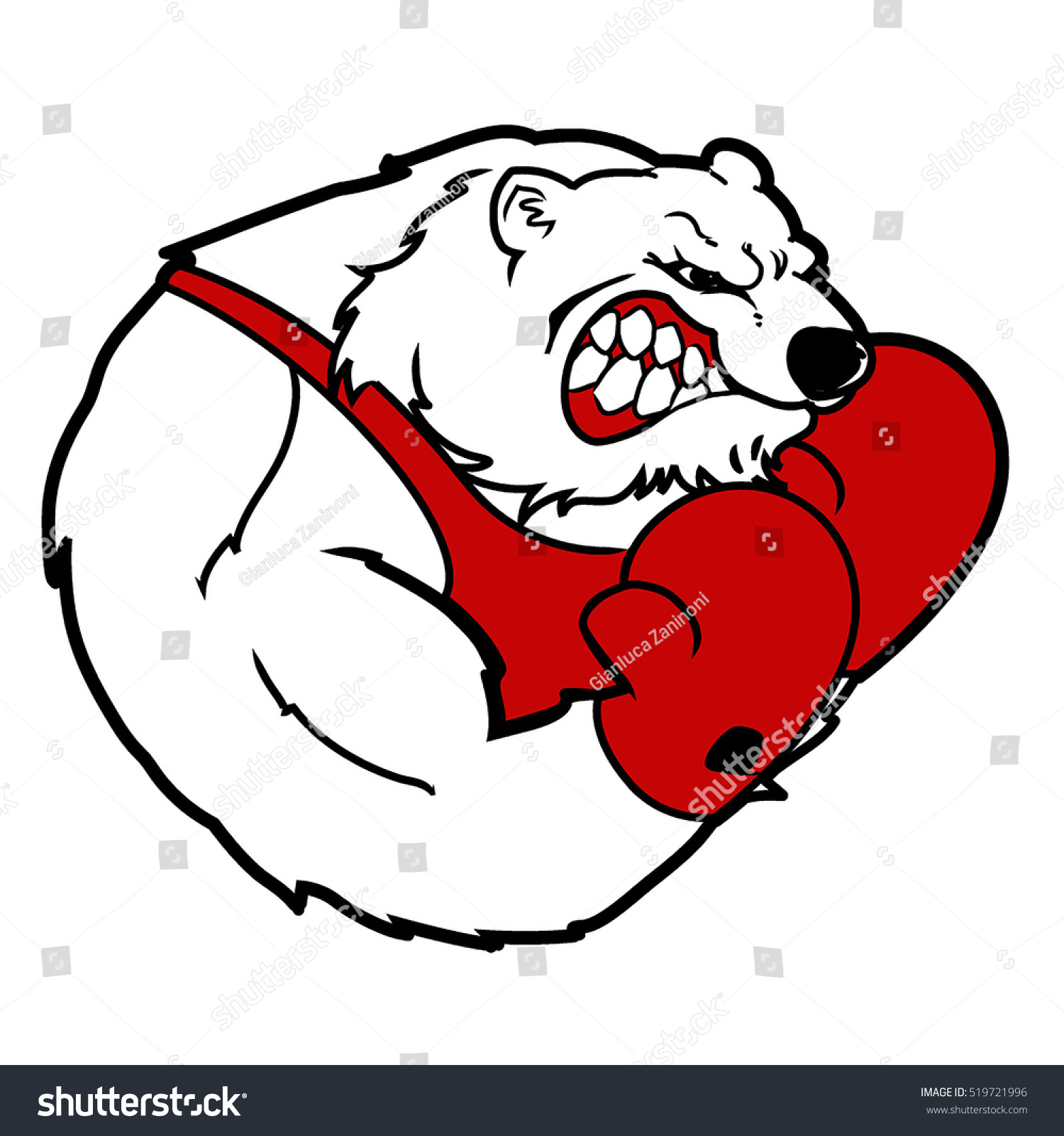 Angry Bear Boxer Fighter Vector Illustration Stock Vector (Royalty Free ...