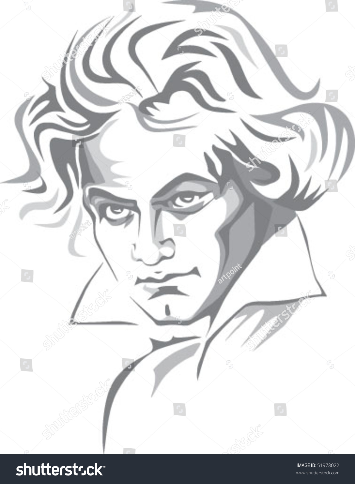 Нарисованный Бетховен композитор