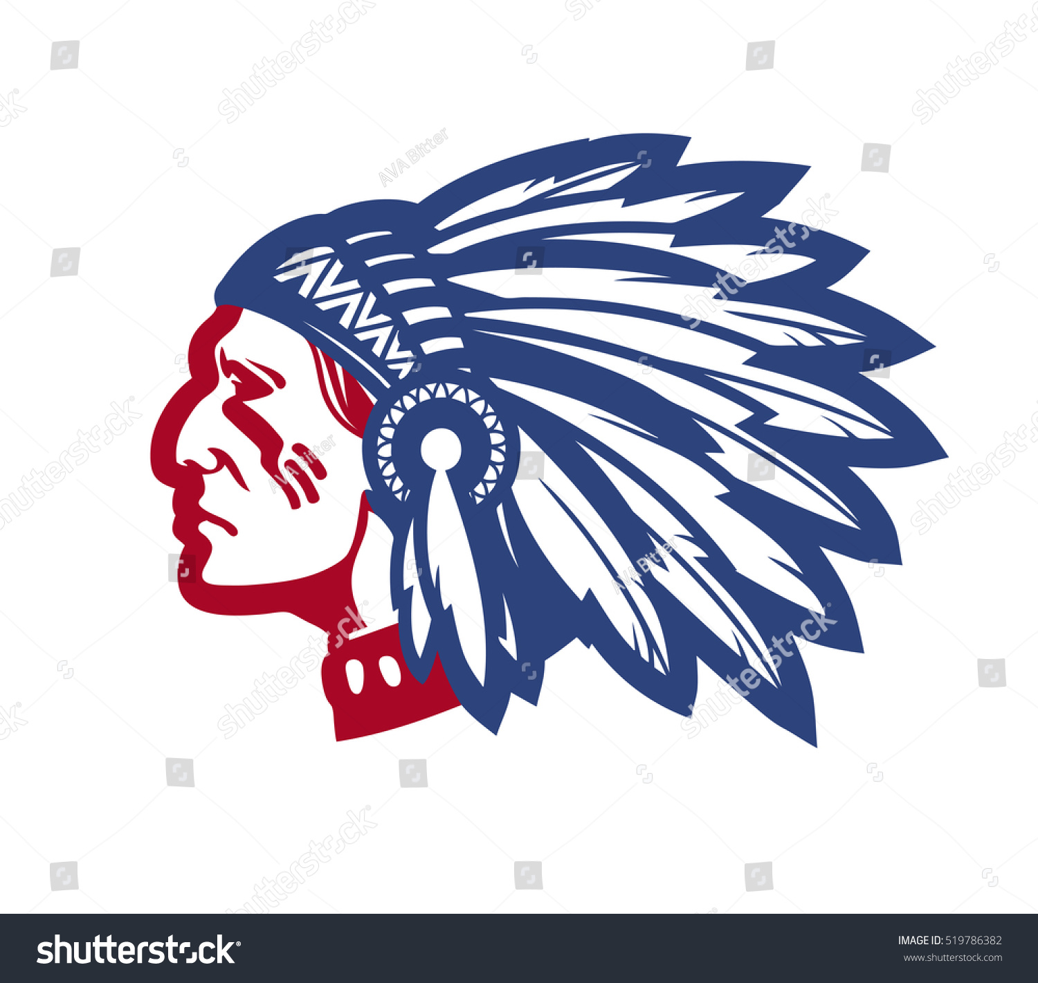 American Native Chief Vector Illustration Stock Vector (Royalty Free ...