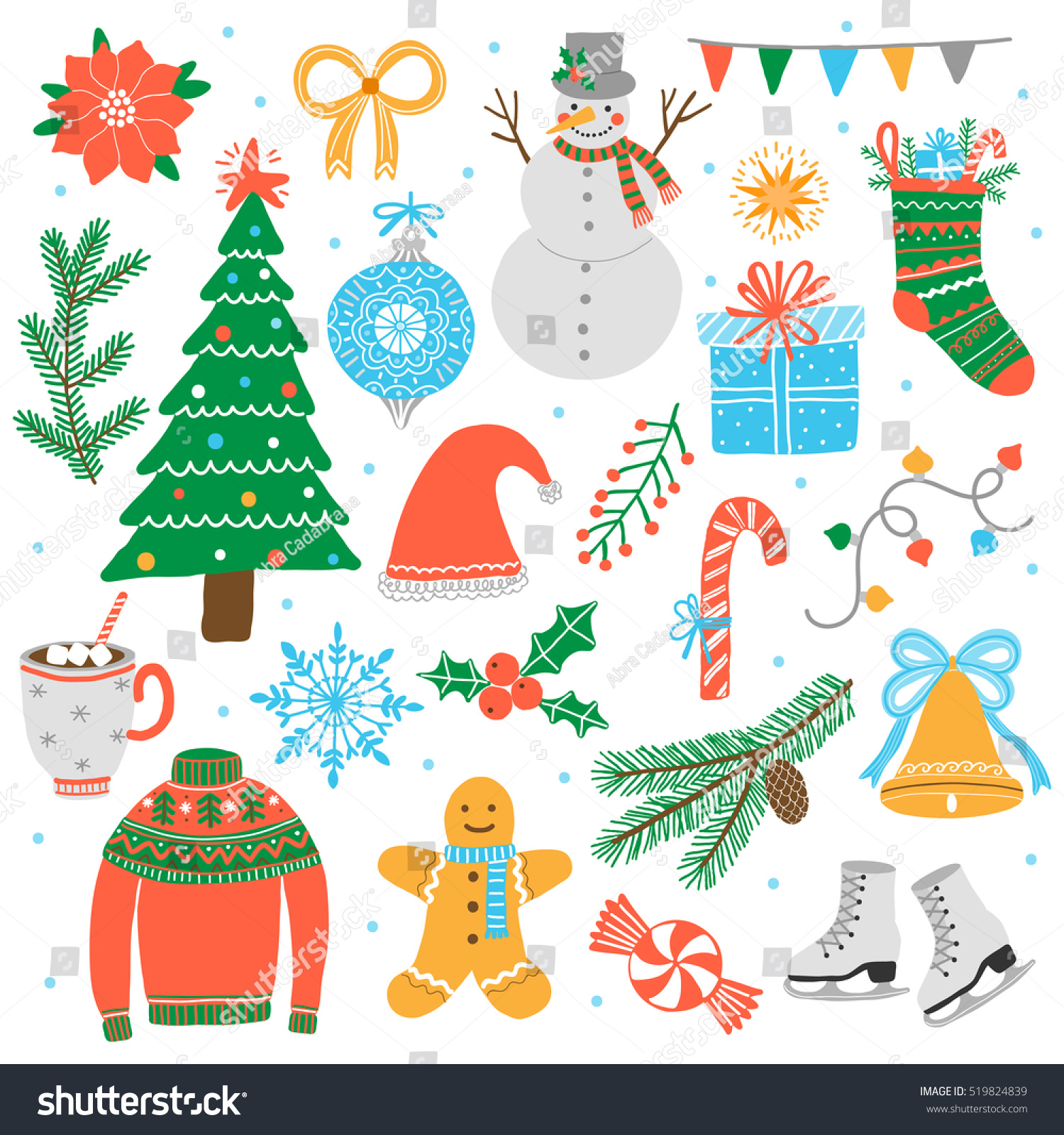 Vector Christmas Icon Set Stock Vector Royalty Free Shutterstock