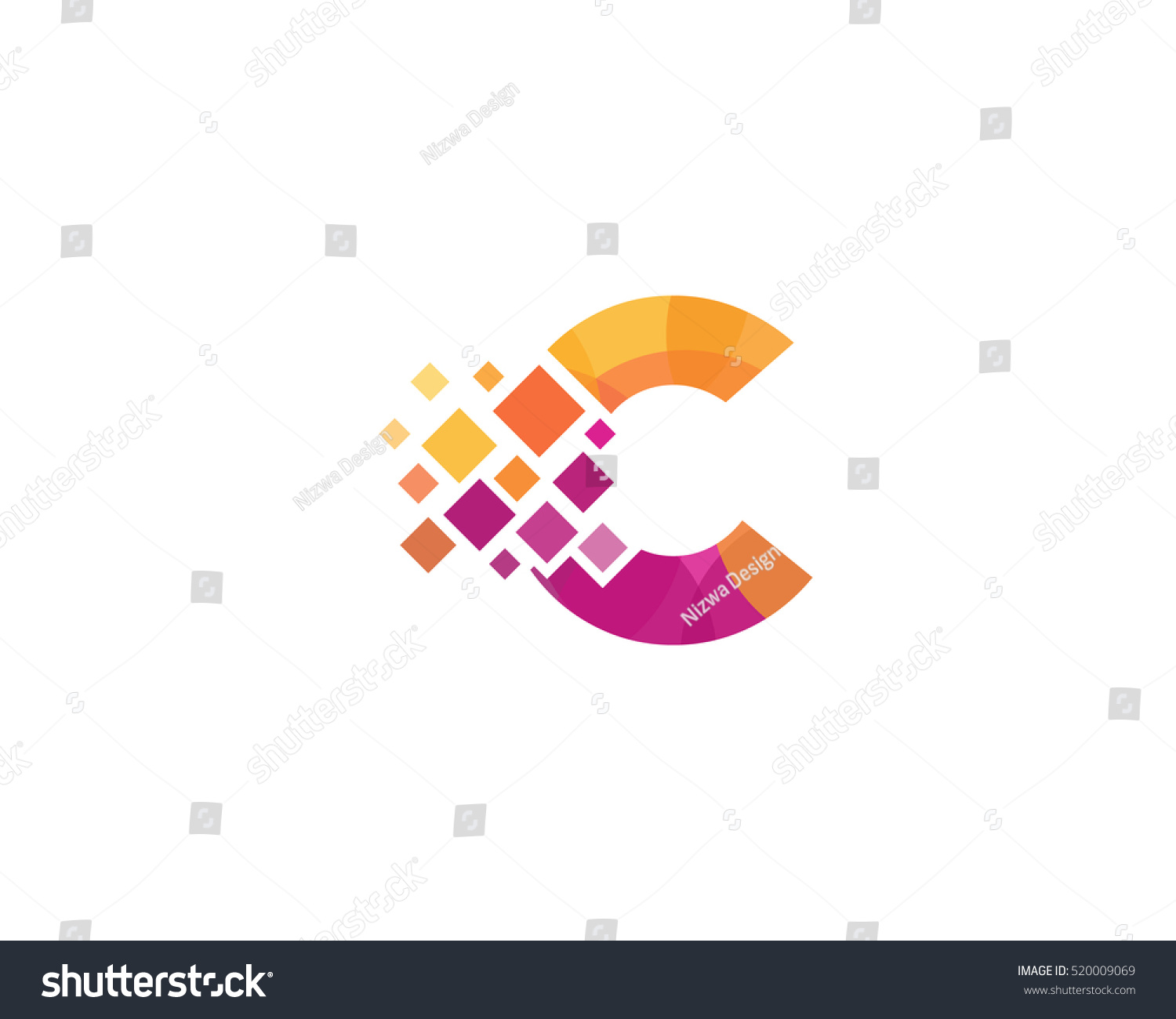 C Letter Pixel Multiply Colorful Logo Stock Vector (Royalty Free ...