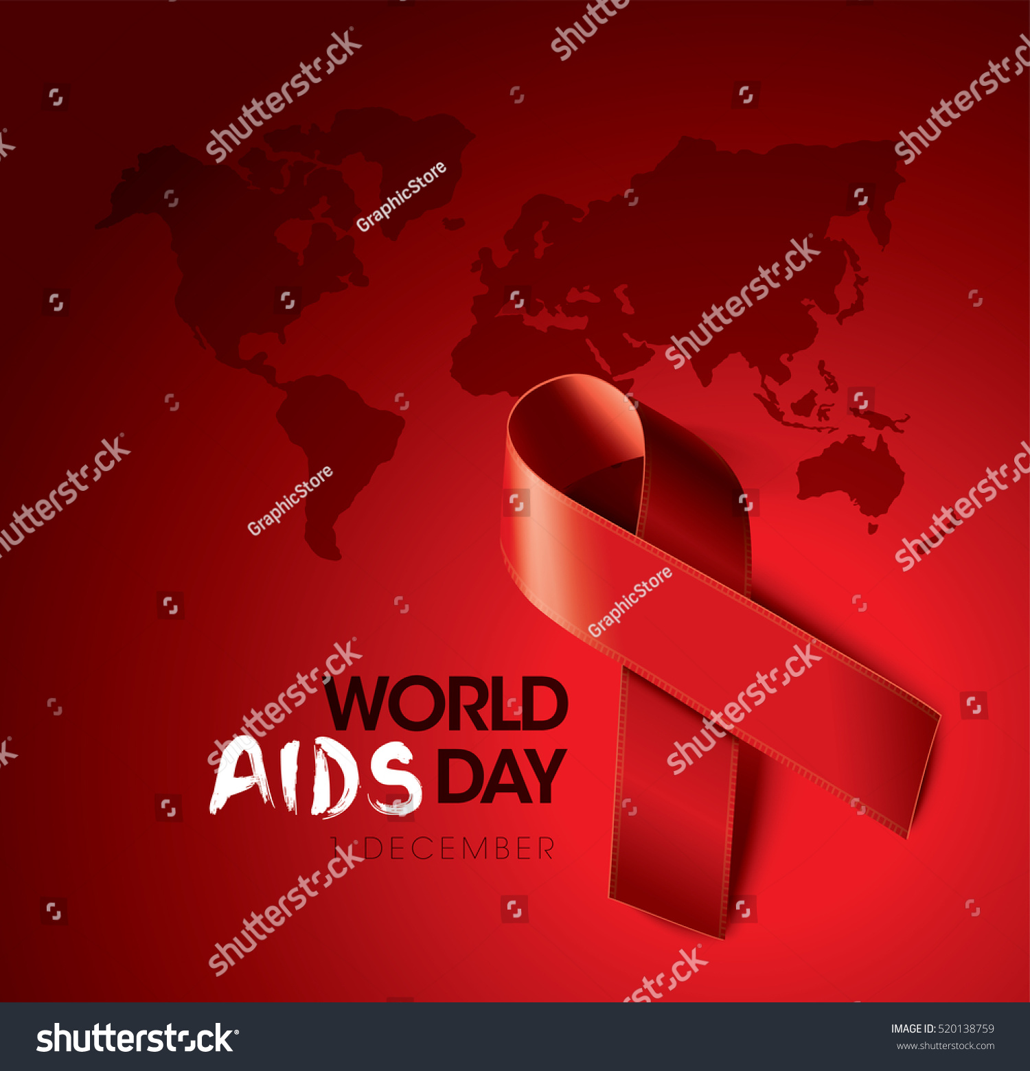 Aids Awareness Red Ribbon World Aids Stock Vector (Royalty Free ...