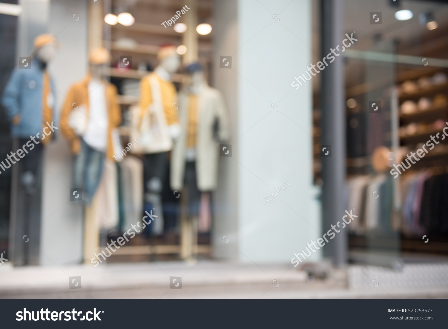 Blurred Clothing Store Front Displaying Artificial Stock Photo ...