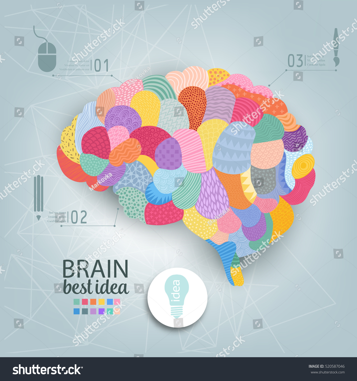 Creative Concept Human Brain Vector Illustration Stock Vector (Royalty ...