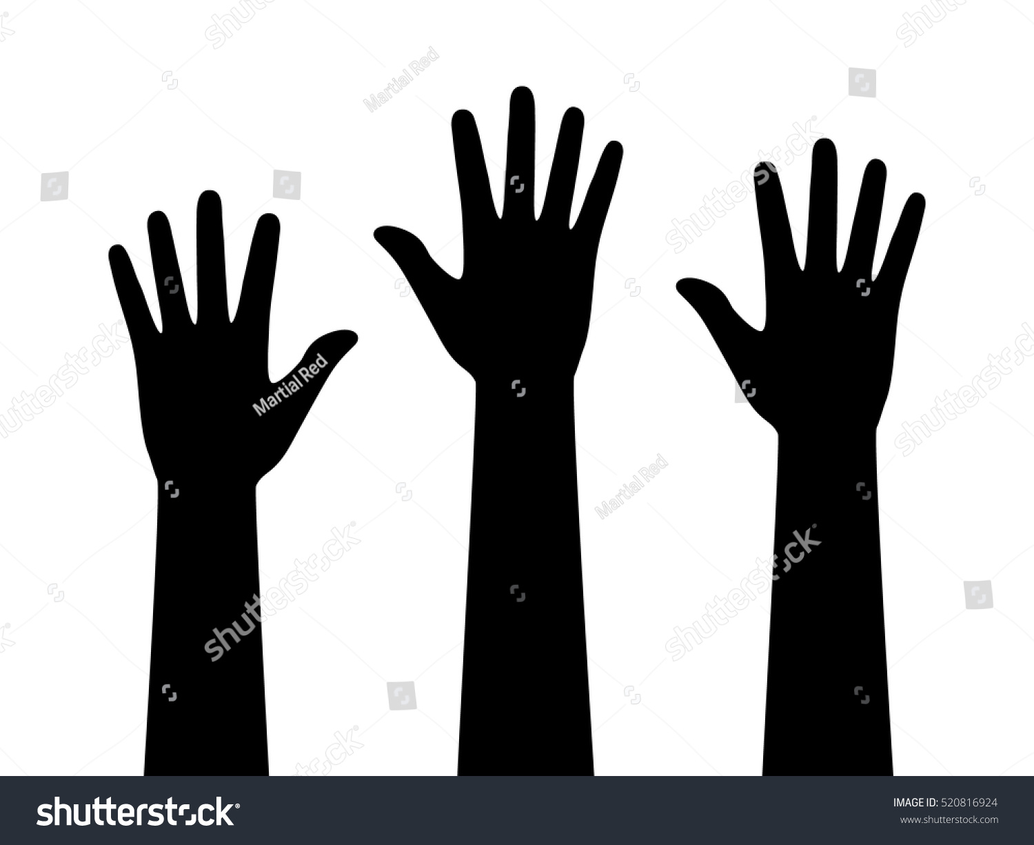 People Students Their Hands Raised Flat Stock Vector (Royalty Free ...