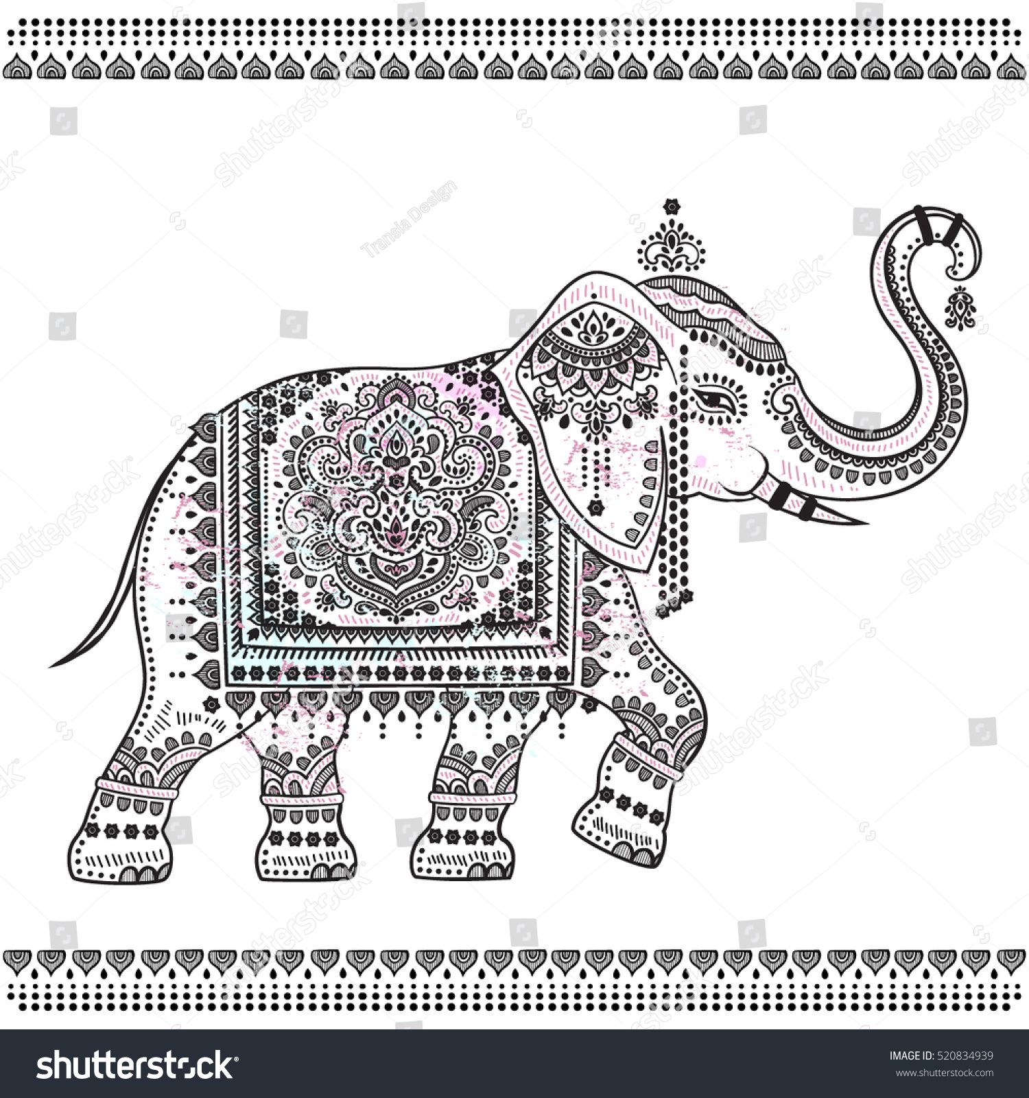 Орнамент для индийского покрывала для слона