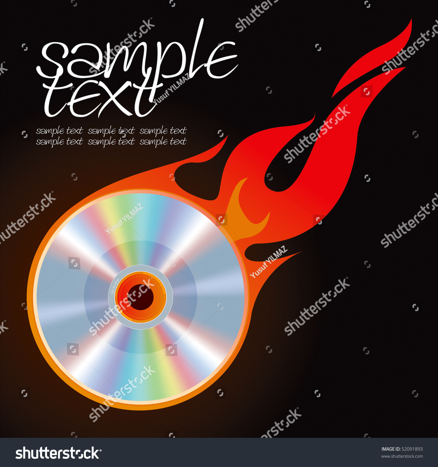 Burn Cd Vector Drawing Stock Vector (royalty Free) 52091893 