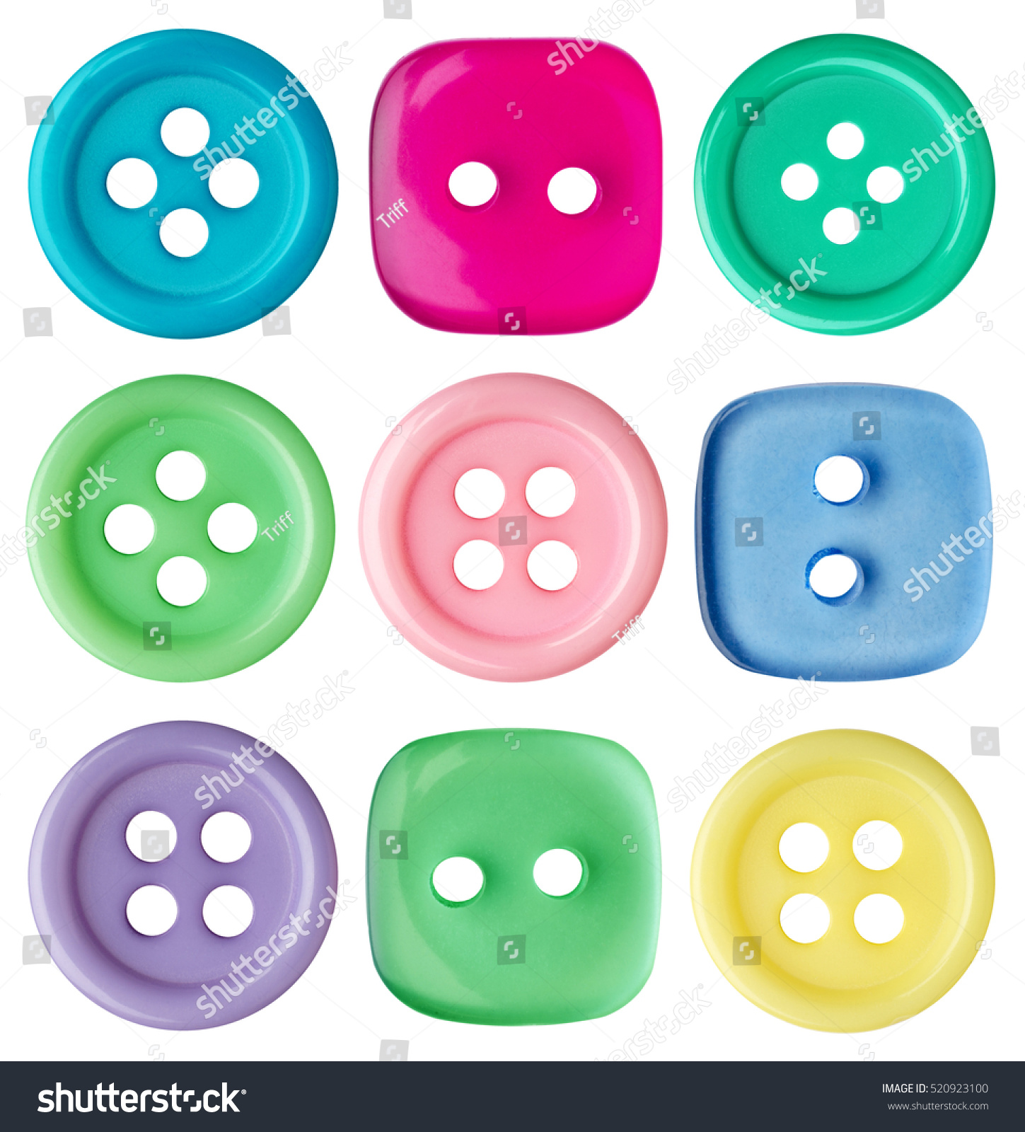 Collection Color Buttons On White Background Stock Photo 520923100 