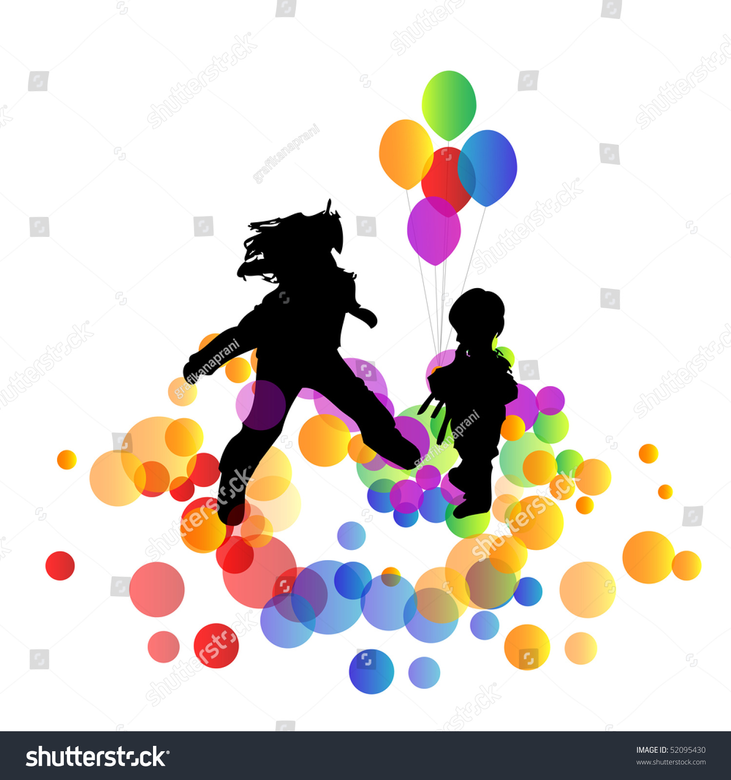 Children Balloons Vector: Vector De Stock (libre De Regalías) 52095430 ...