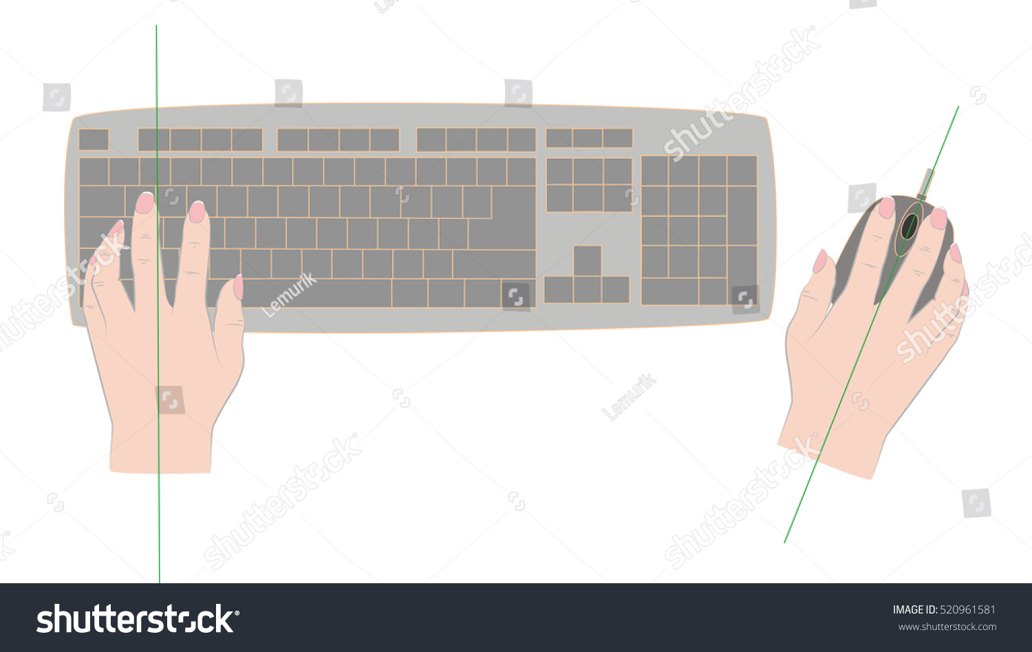 Правильное расположение мышки и клавиатуры на столе
