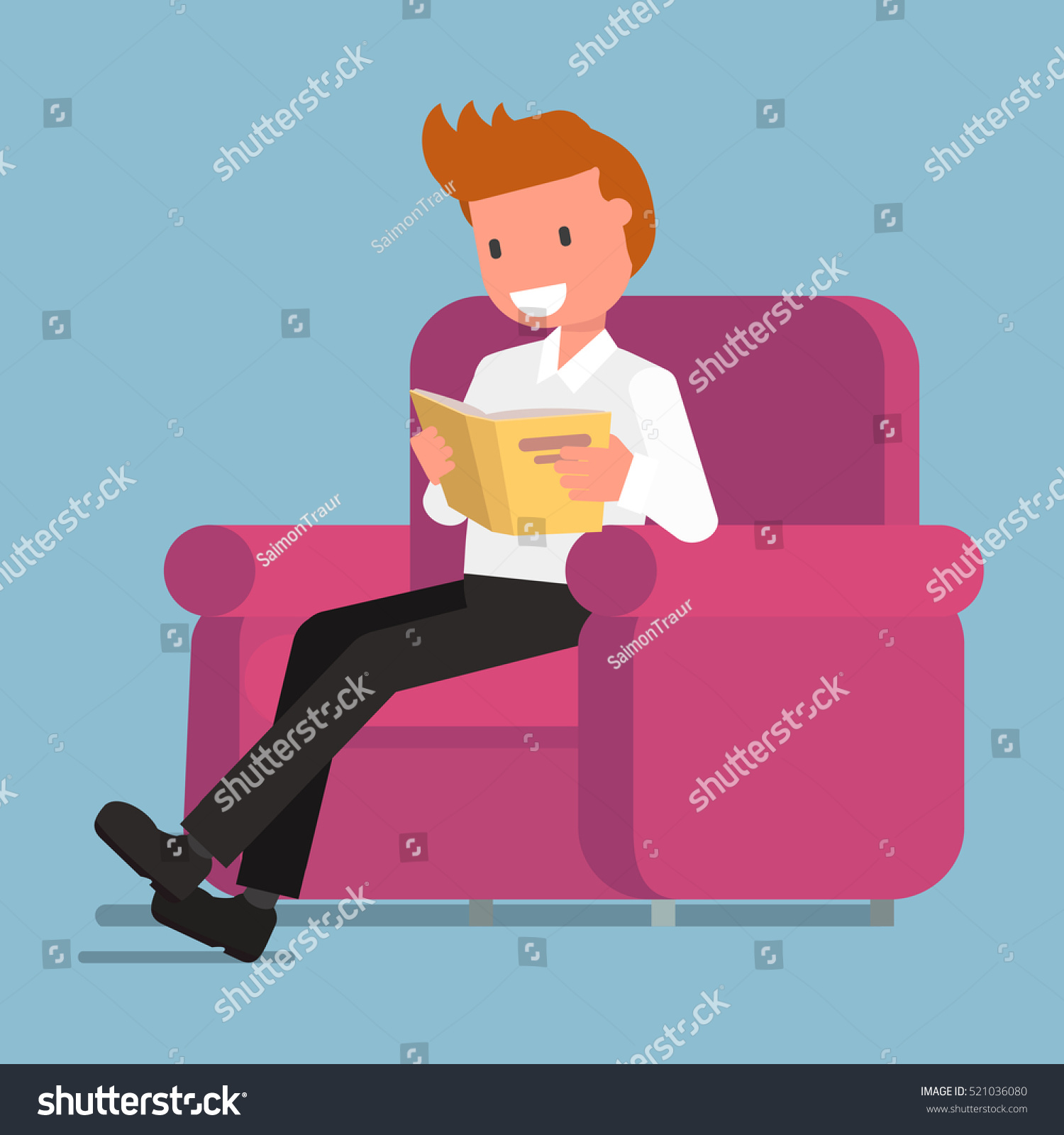 funny guy reading a book