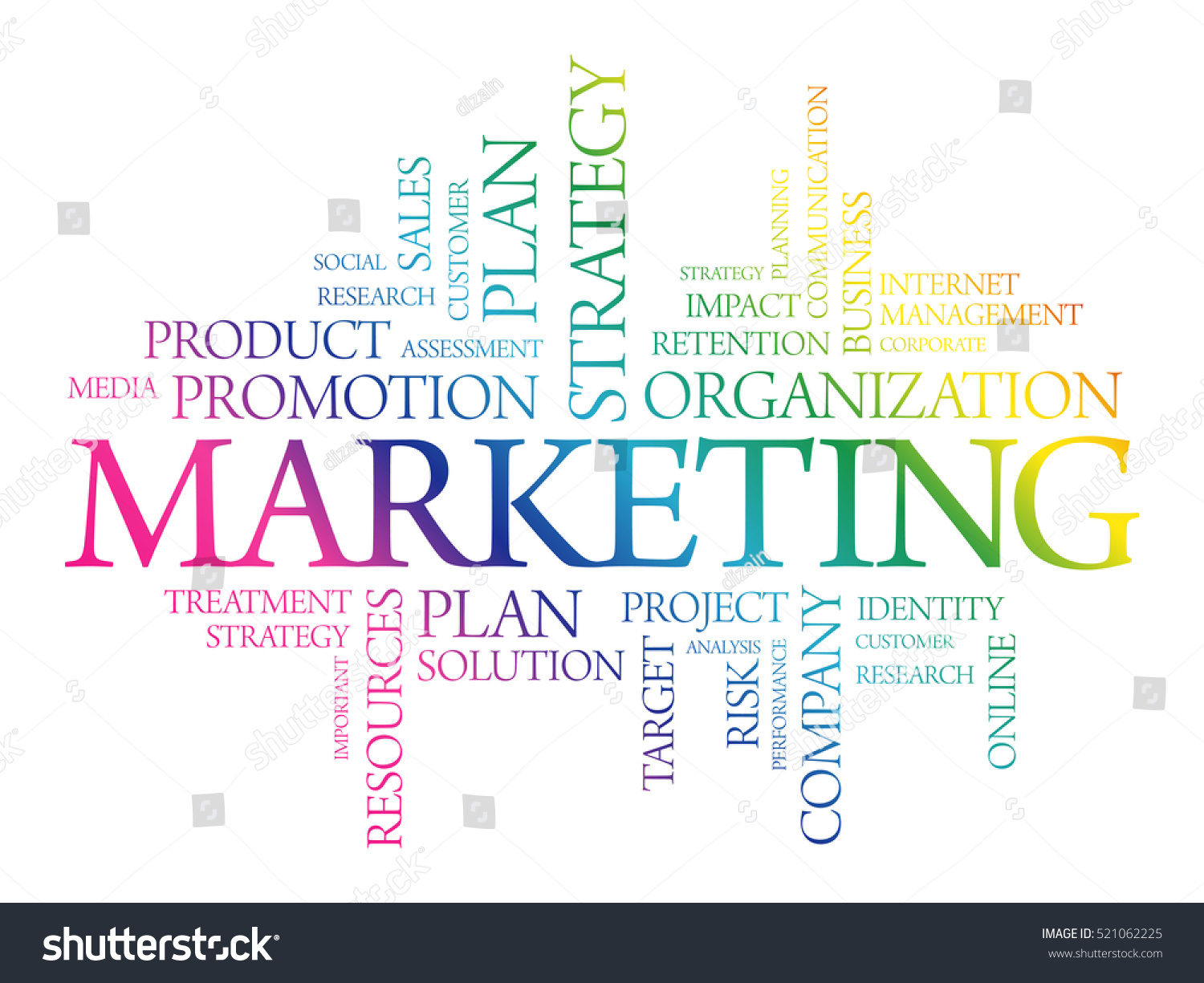 Marketing Word Cloud Collage Business Concept Stock Vector (royalty 