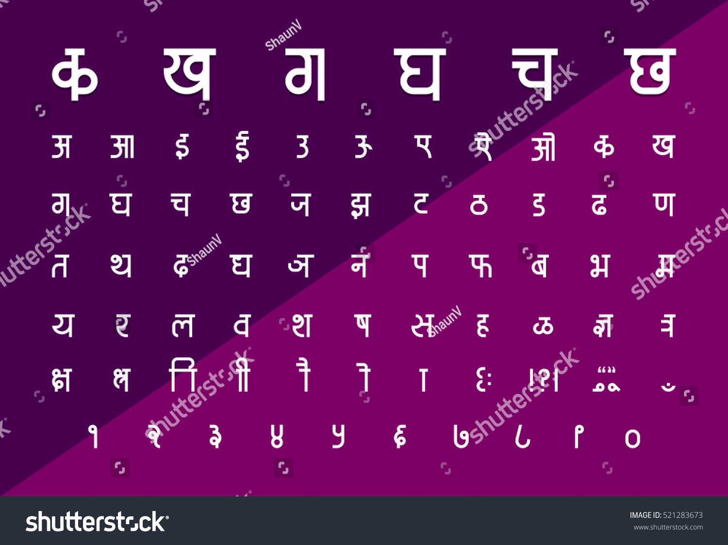 Hindi Alphabet vector