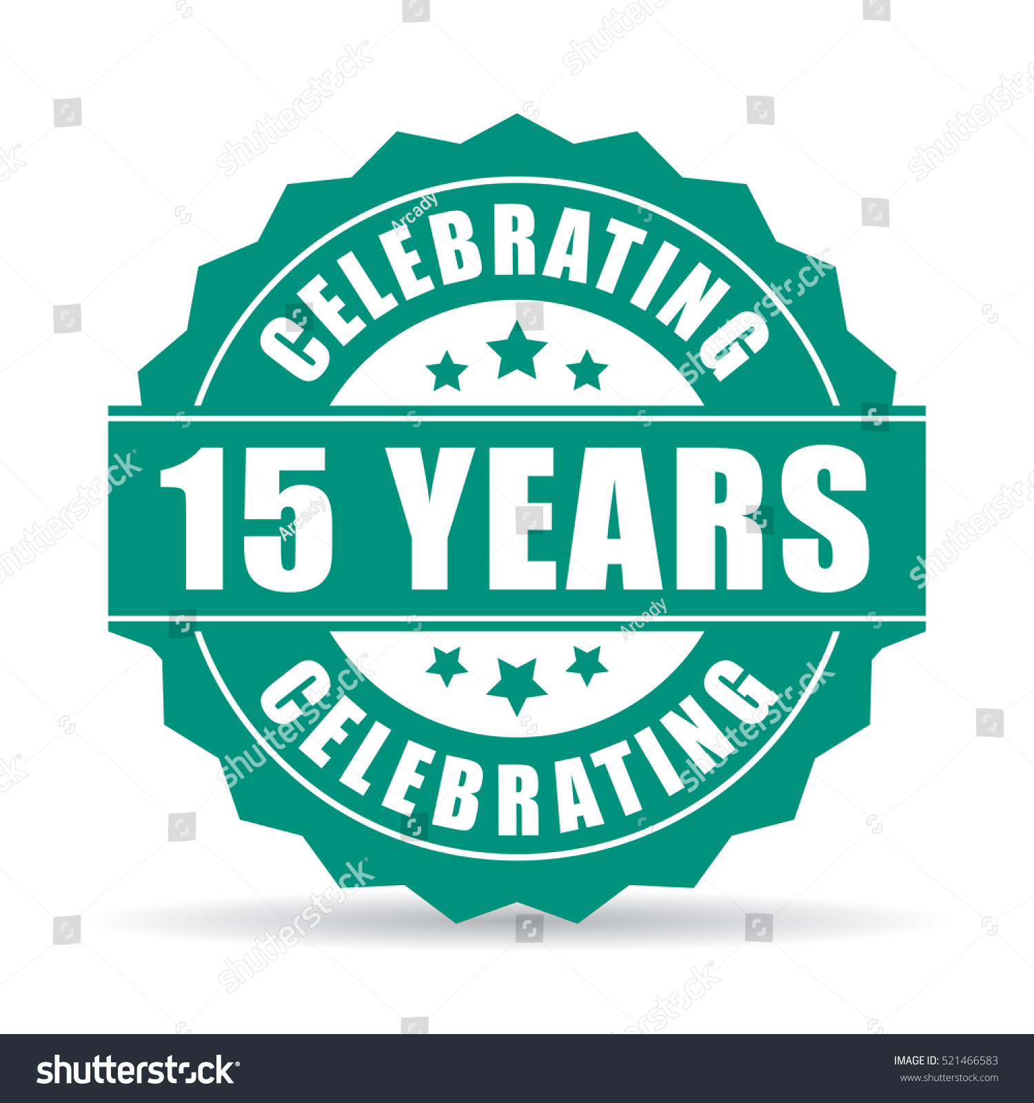 15 Years Anniversary Celebrating Icon Isolated Stock Vector (Royalty ...