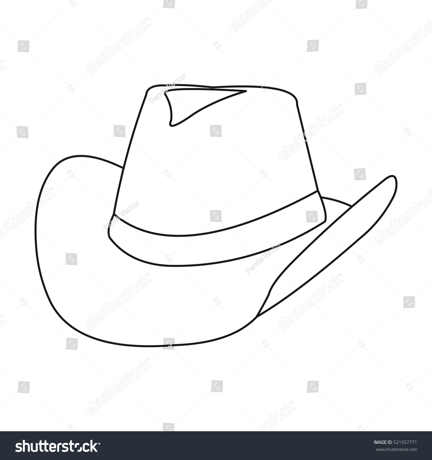 Cowboy Hat Icon Outline Singe Western Stock Vector (Royalty Free ...