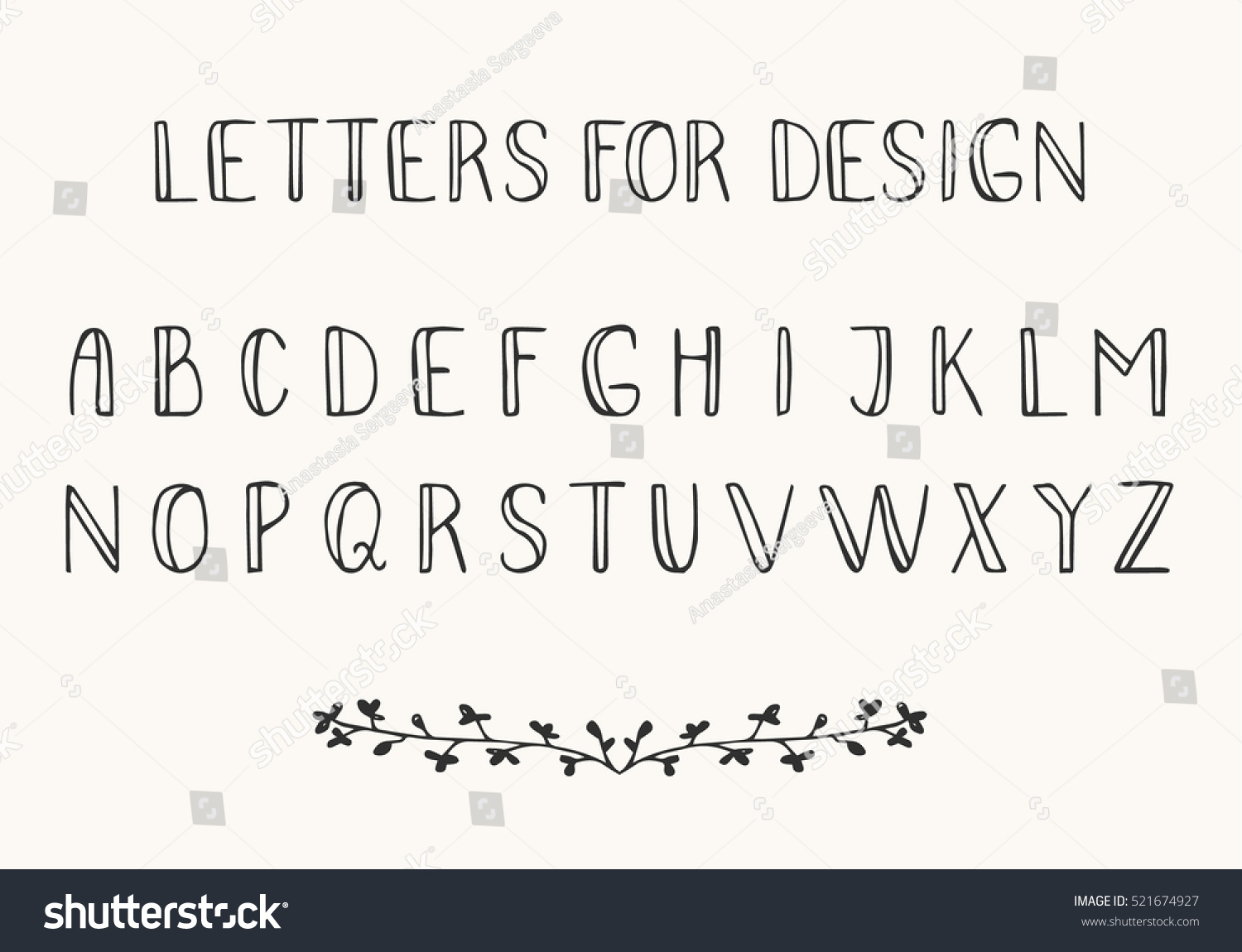 Black Thin Font Isolated On White Stock Vector (Royalty Free) 521674927 ...