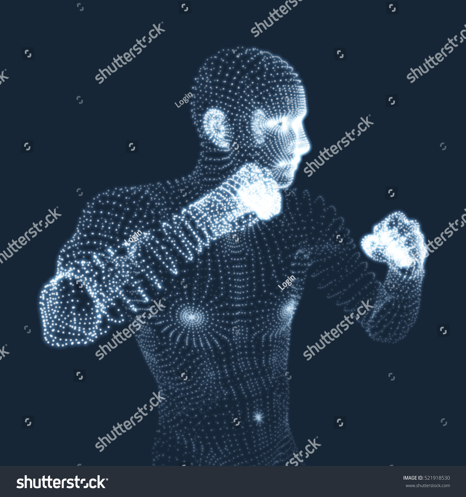 Boxer Fighting Man 3d Model Man Stock Vector (Royalty Free) 521918530 ...