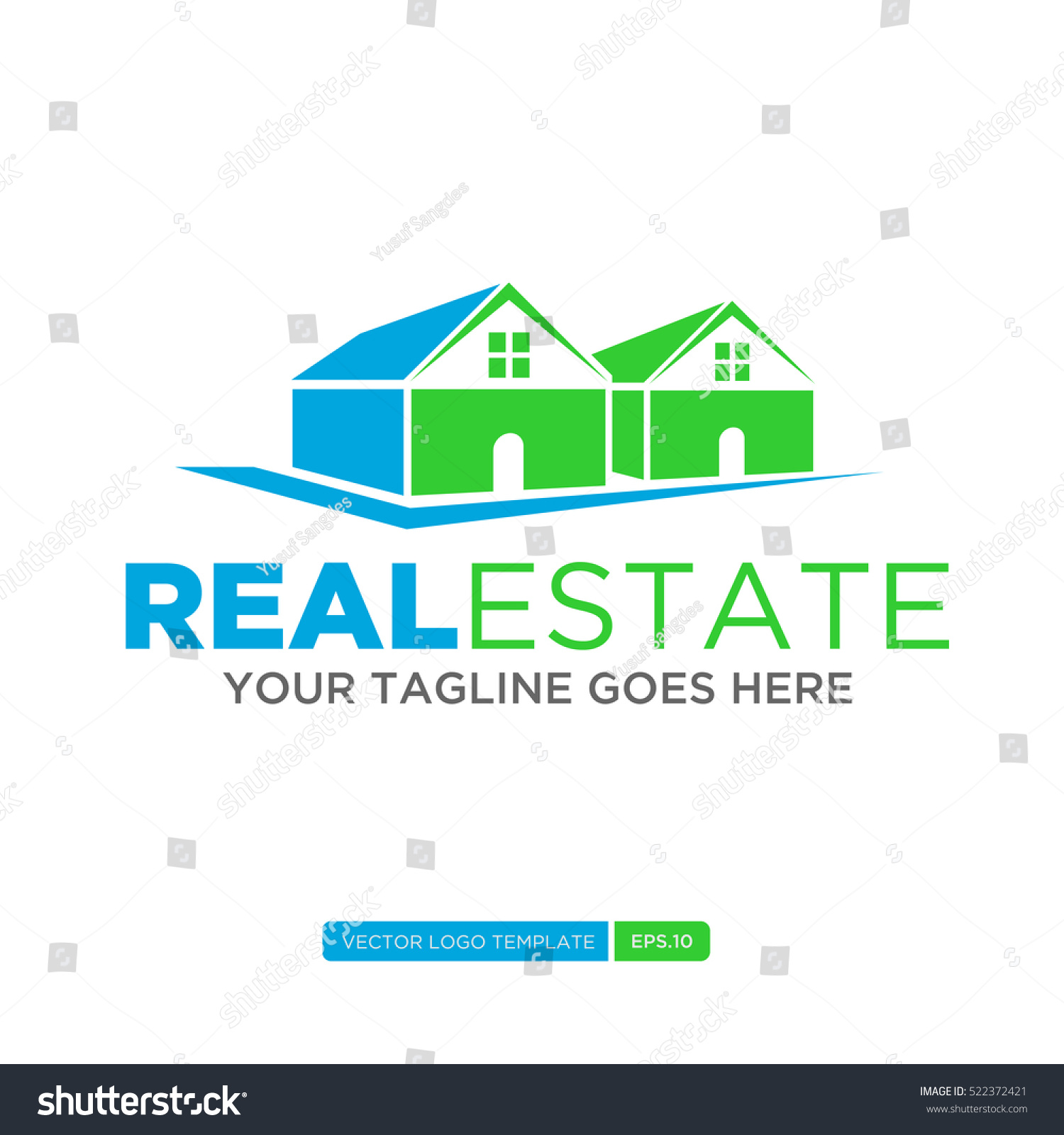 Green Blue Home Logo Vector Real Stock Vector (Royalty Free) 522372421 ...