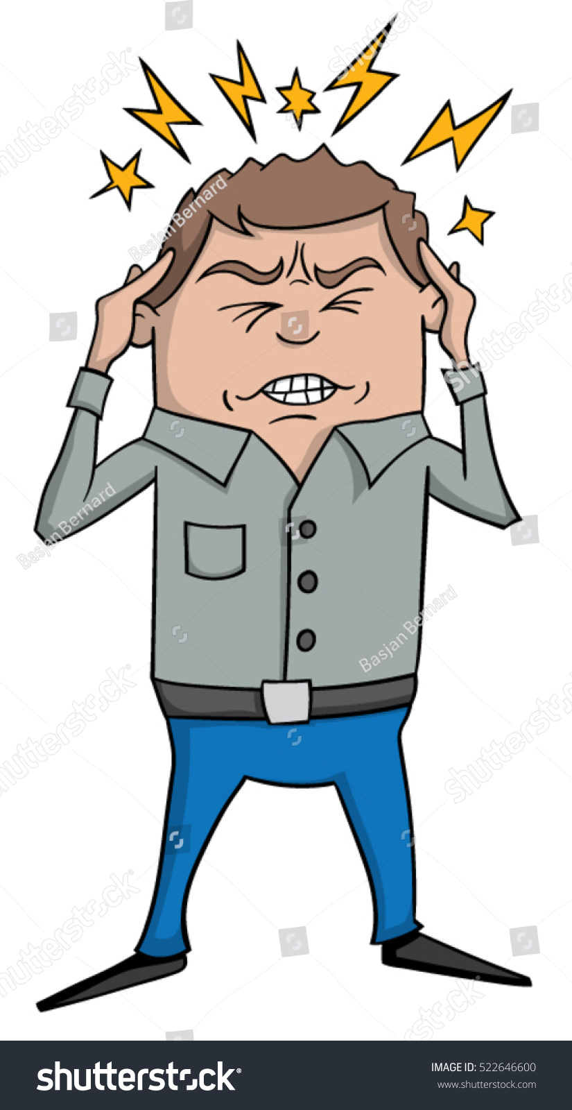 Cartoon Man Headache Stock Vector (royalty Free) 522646600 