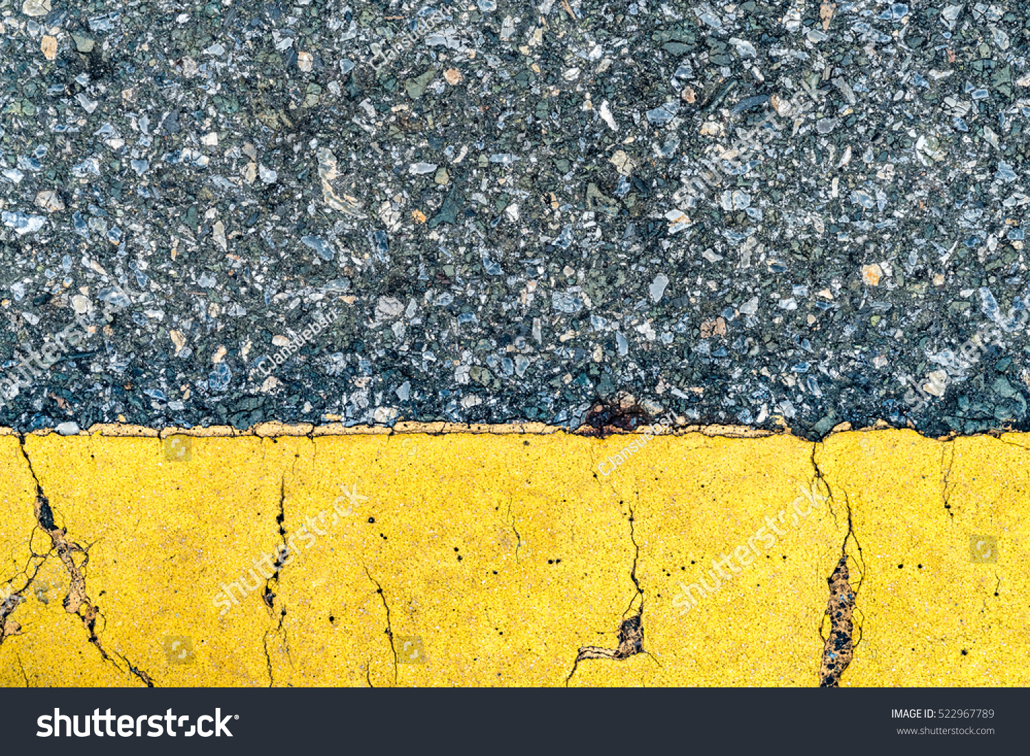 Asphalt Road Texture Aged Yellow Line Stock Photo 522967789 | Shutterstock