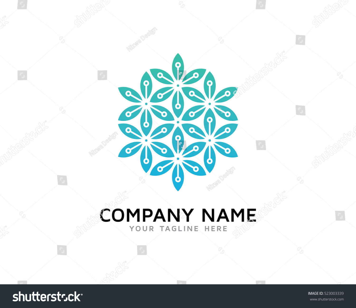Digital Leaf Logo Design Template Stock Vector (Royalty Free) 523003339 ...