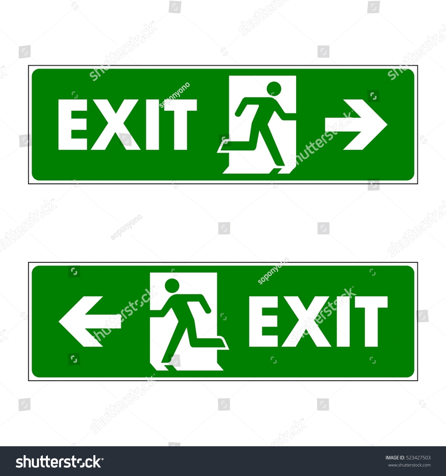 Exit Sign Vector Logo Template Illustration Stock Vector (Royalty Free ...