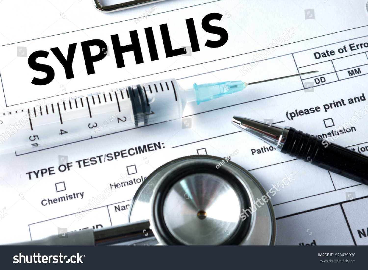 Syphilis Blood Syphilis Test Printed Diagnosis Stock Photo 523479976 ...