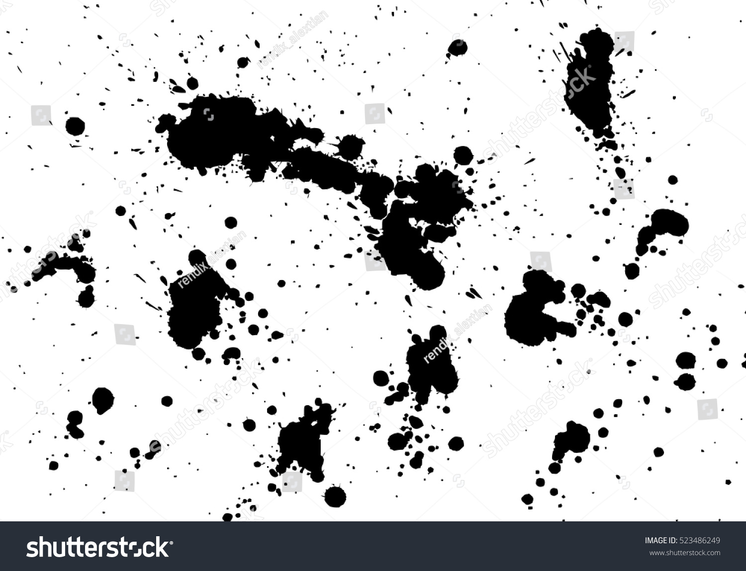 Black Splashes Hand Made Tracing Sketch Stock Vector (Royalty Free ...
