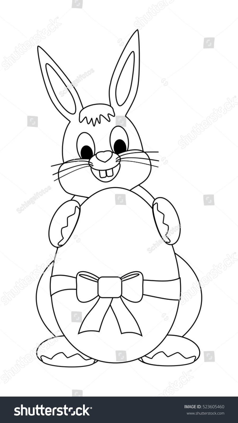 Easter Bunny Isolated Coloring Page Stock Vector (Royalty Free ...