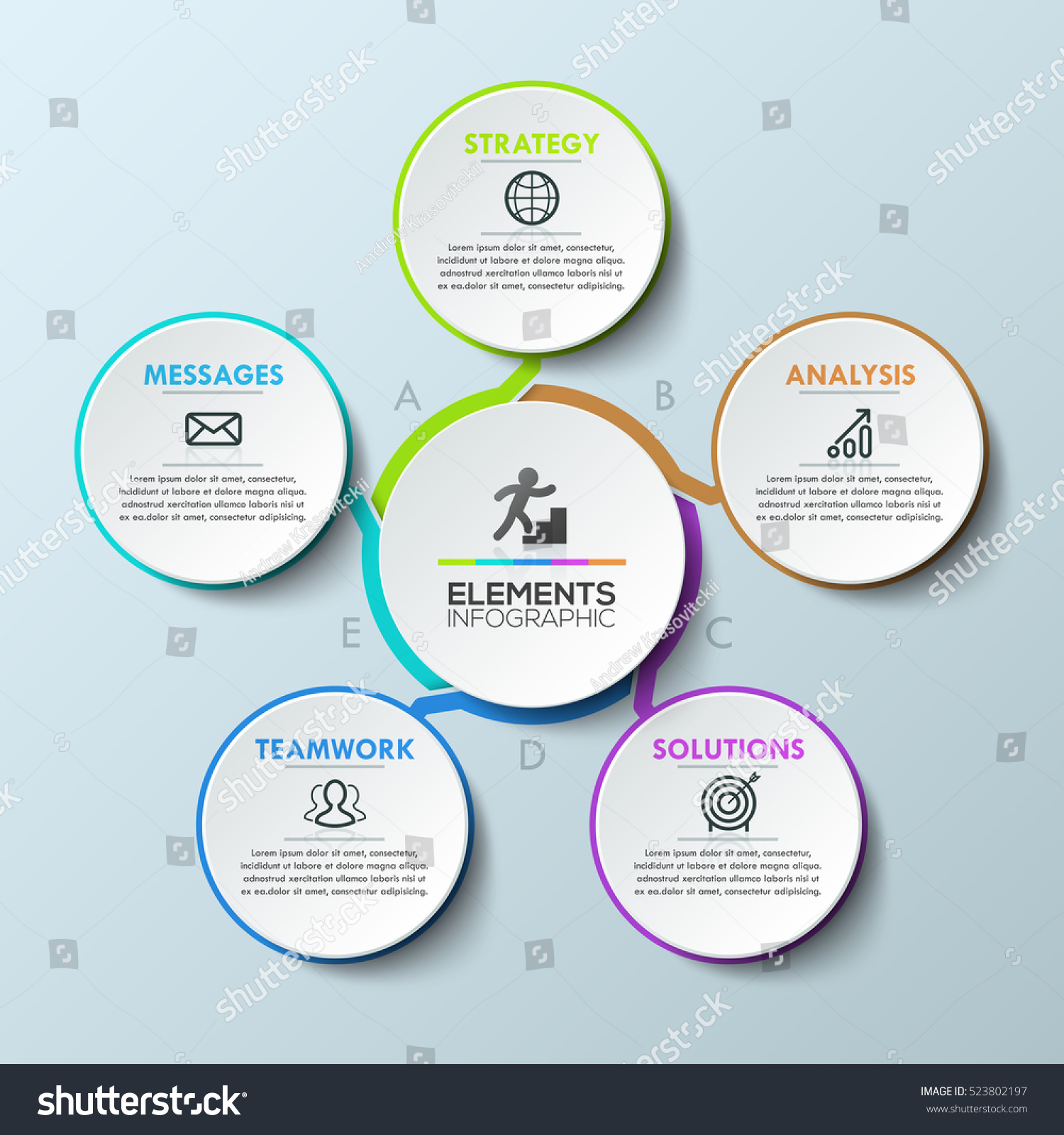 Modern Infographic Design Template Circular Diagram Stock Vector ...