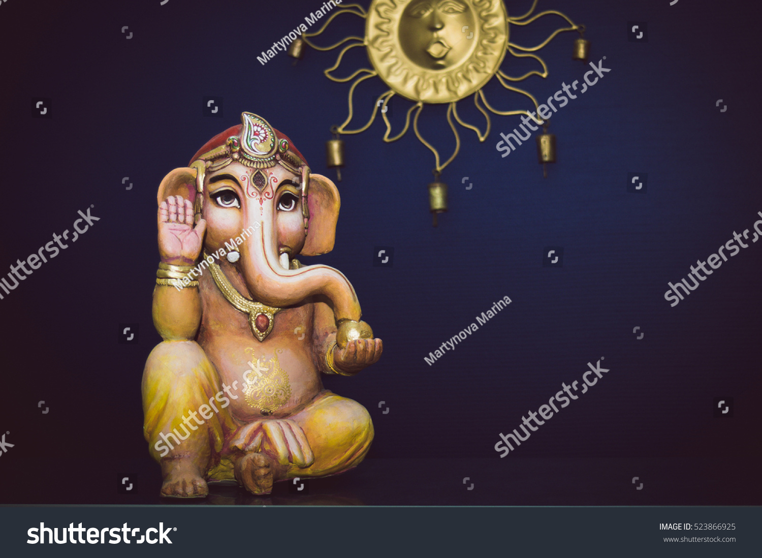 Lord Ganesh Blue Background Stock Photo 523866925 | Shutterstock