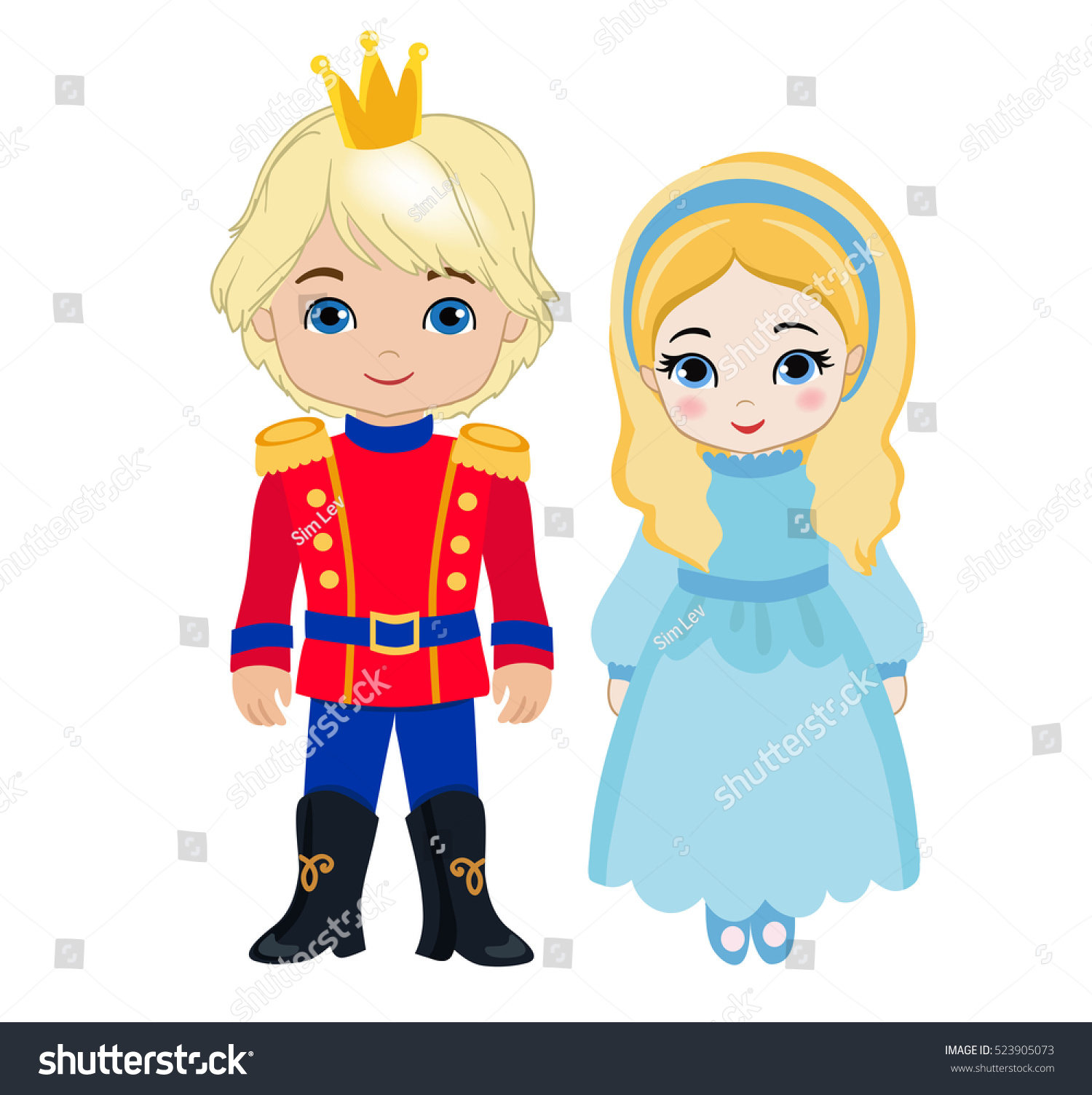 Illustration Very Cute Prince Princess Vector Stock Vector (Royalty ...