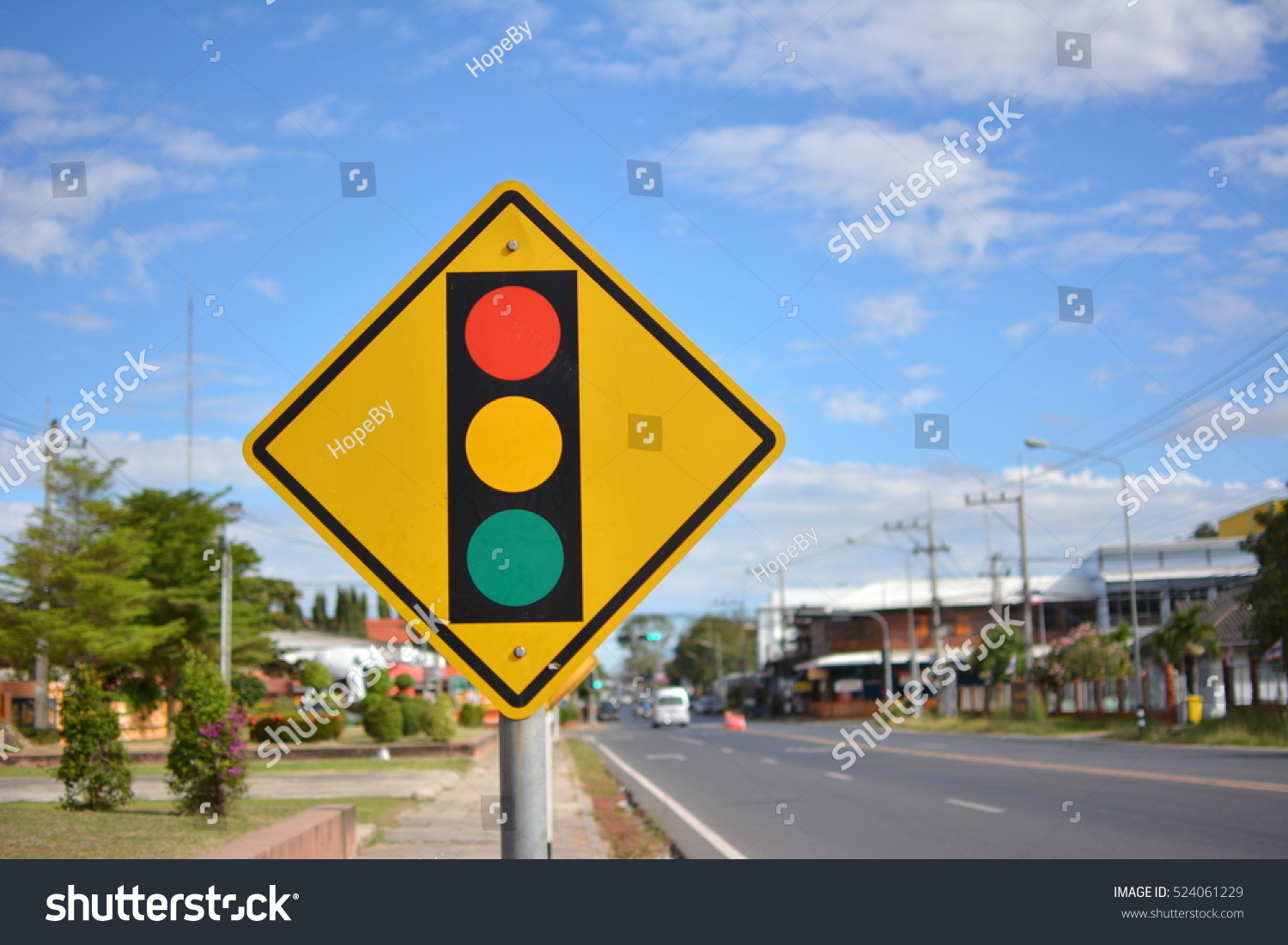 Traffic Control Signals Traffic Warning Lights Stock Photo 524061229